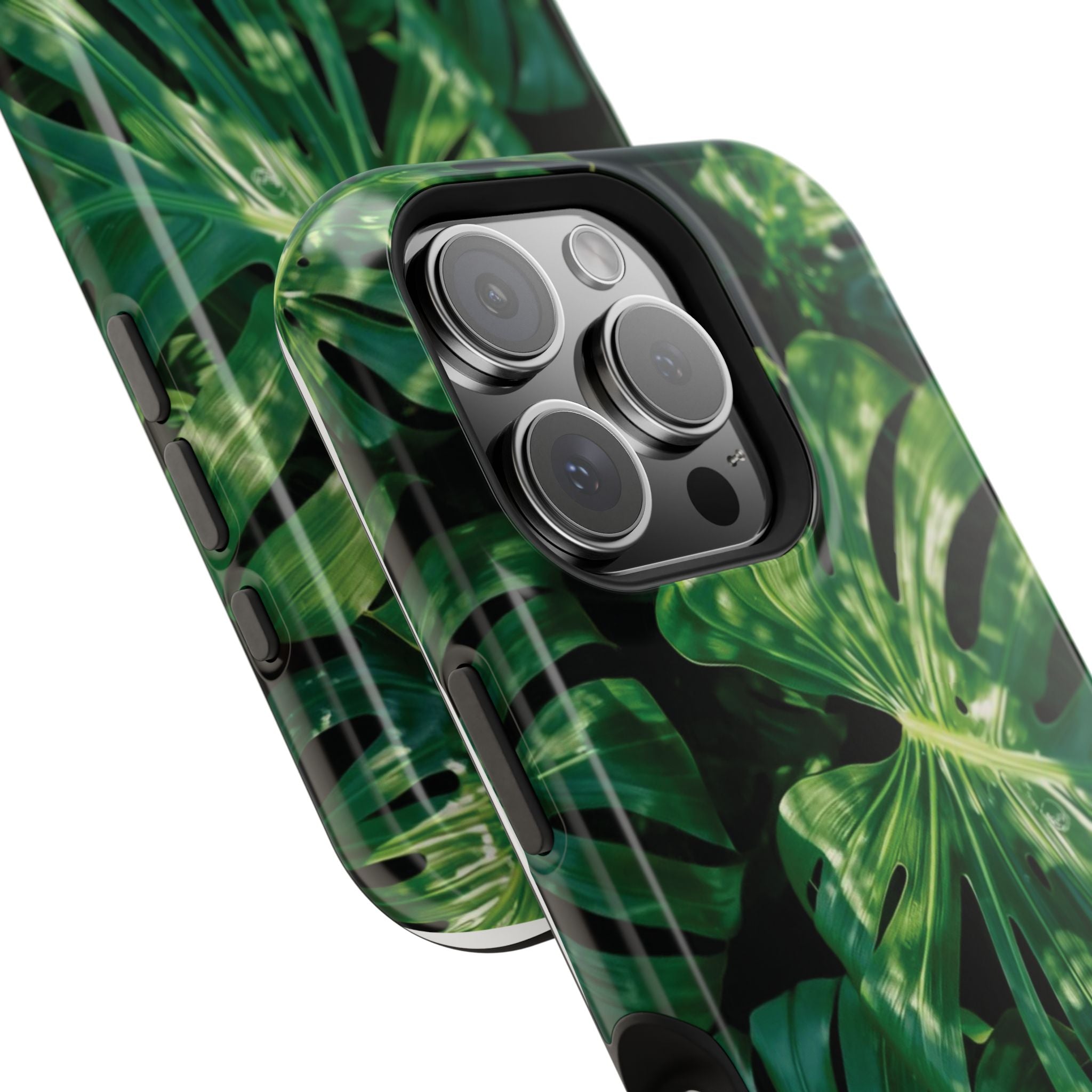 Magnetic iPhone Monstera Leaf Phone Case | Tropical Botanical Magnetic Impact-Resistant Case