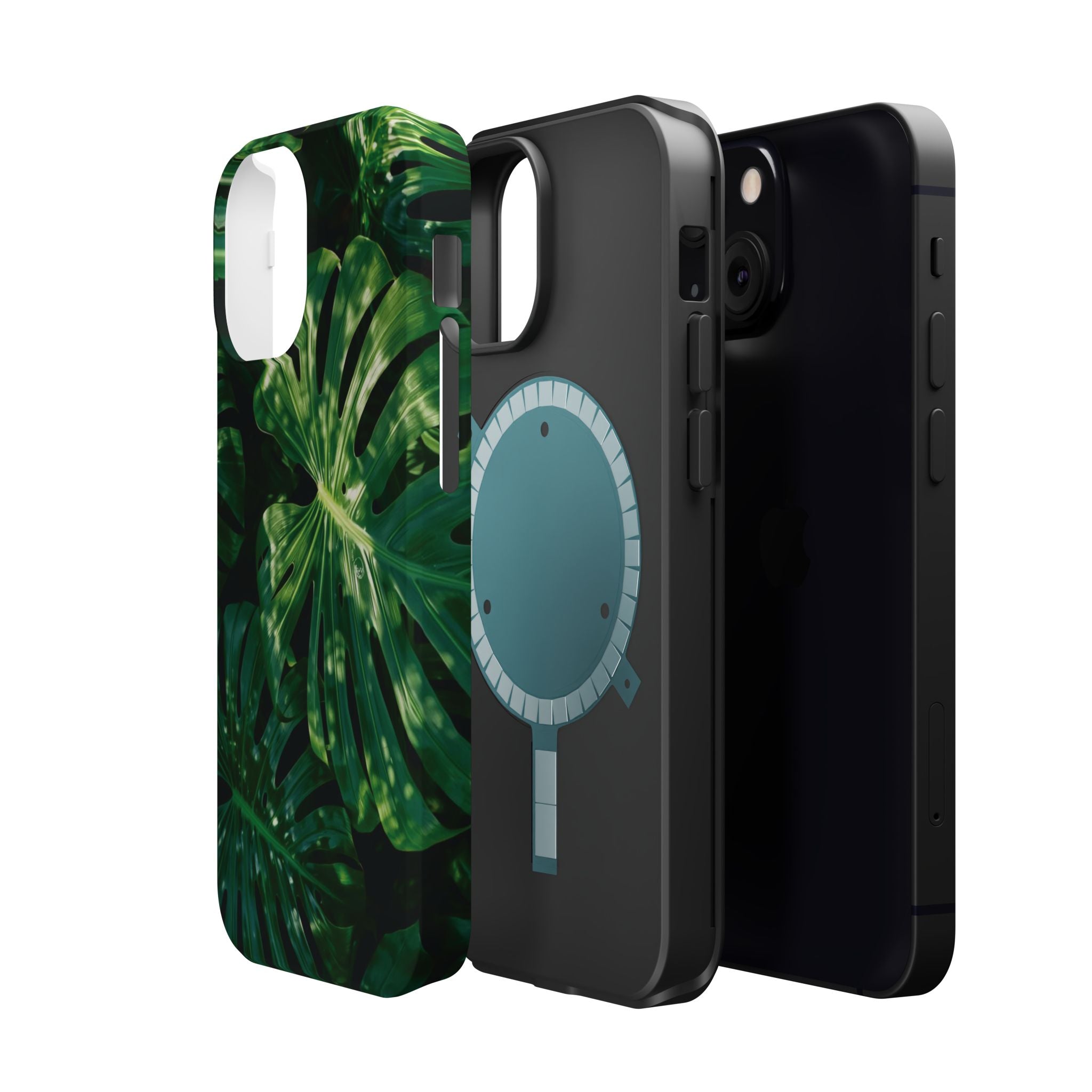 Magnetic iPhone Monstera Leaf Phone Case | Tropical Botanical Magnetic Impact-Resistant Case