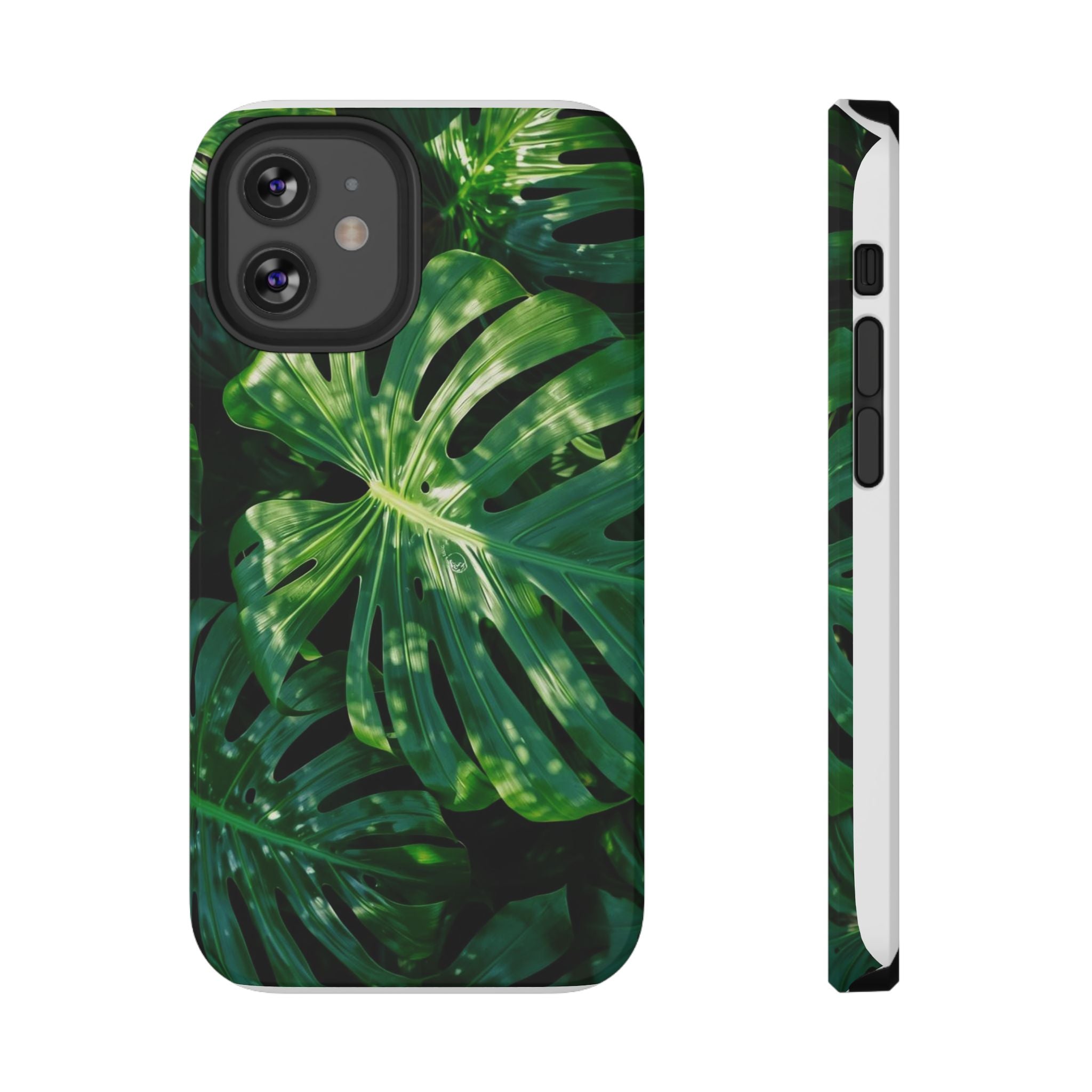 Samsung and iPhone Monstera Leaf Pattern Phone Case | Impact-Resistant Case
