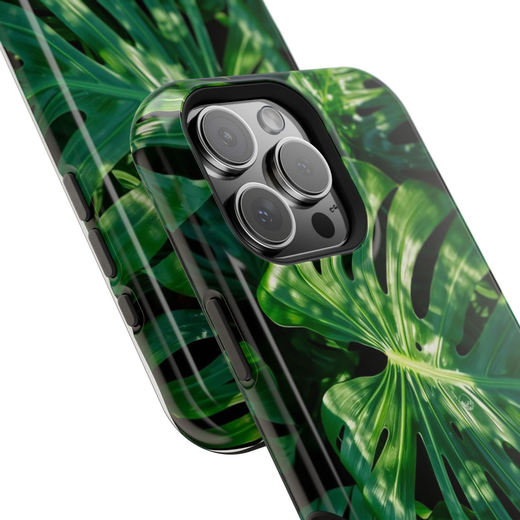 Samsung and iPhone Monstera Leaf Pattern Phone Case Impact-Resistant