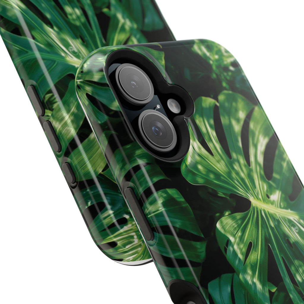 Magnetic iPhone Monstera Leaf Phone Case | Tropical Botanical Magnetic Impact-Resistant Case