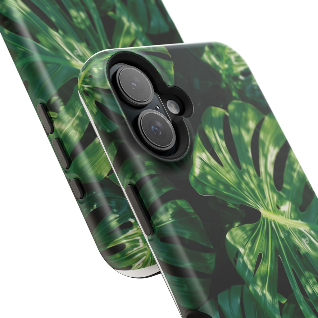 Magnetic iPhone Monstera Leaf Phone Case | Tropical Botanical Magnetic Impact-Resistant Case
