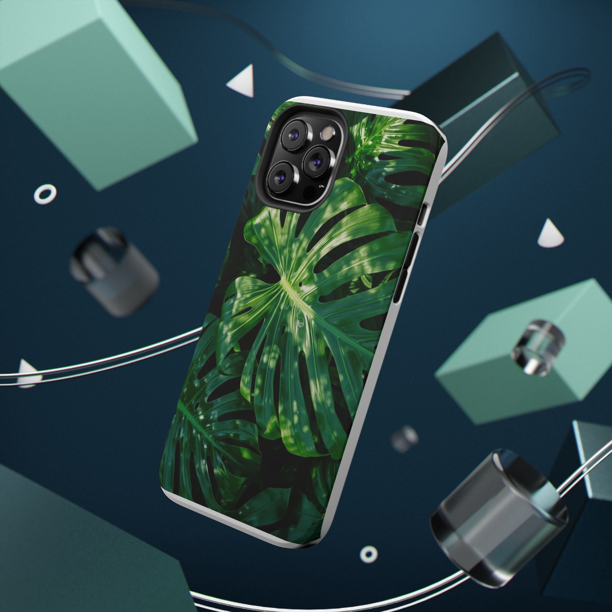 Samsung and iPhone Monstera Leaf Pattern Phone Case | Impact-Resistant Case