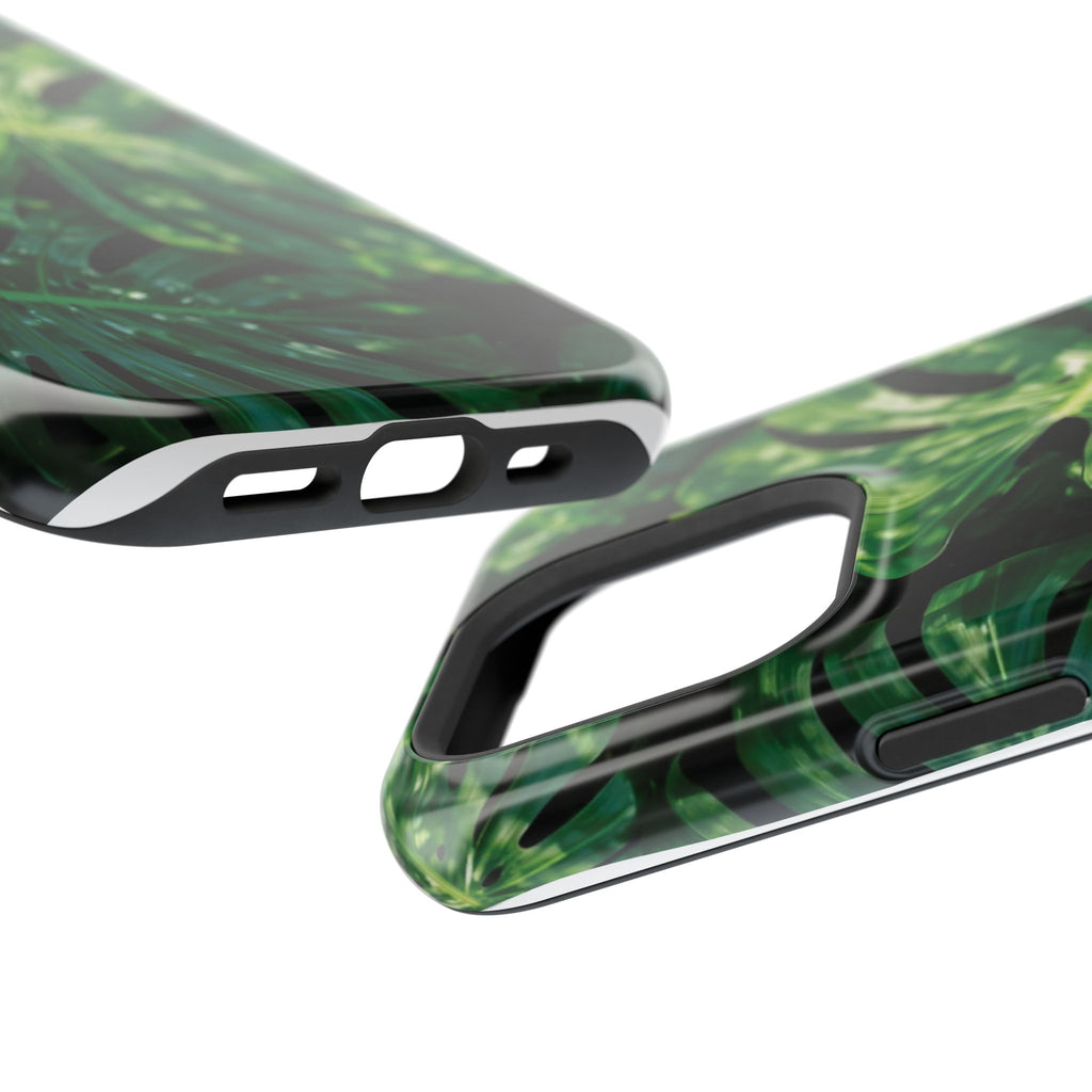 Magnetic iPhone Monstera Leaf Phone Case Impact-Resistant