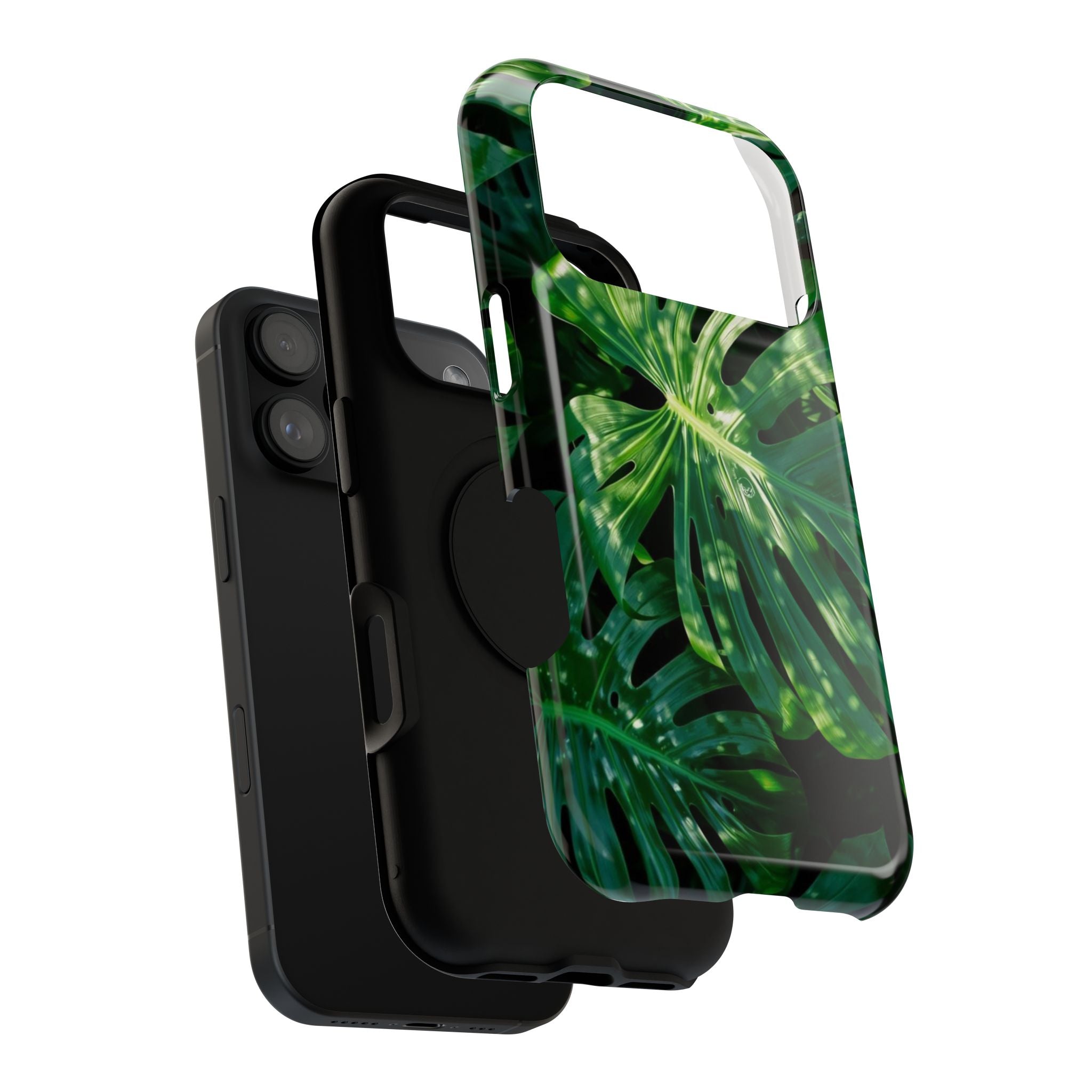 Samsung and iPhone Monstera Leaf Pattern Phone Case | Impact-Resistant Case