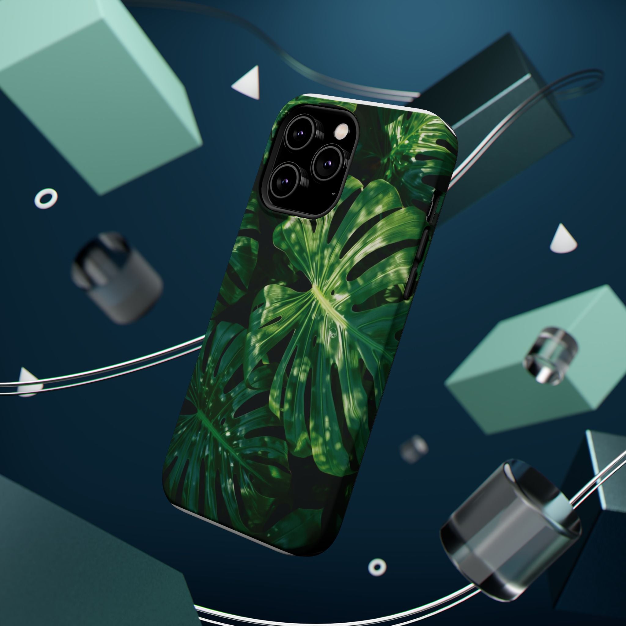 Magnetic iPhone Monstera Leaf Phone Case | Tropical Botanical Magnetic Impact-Resistant Case