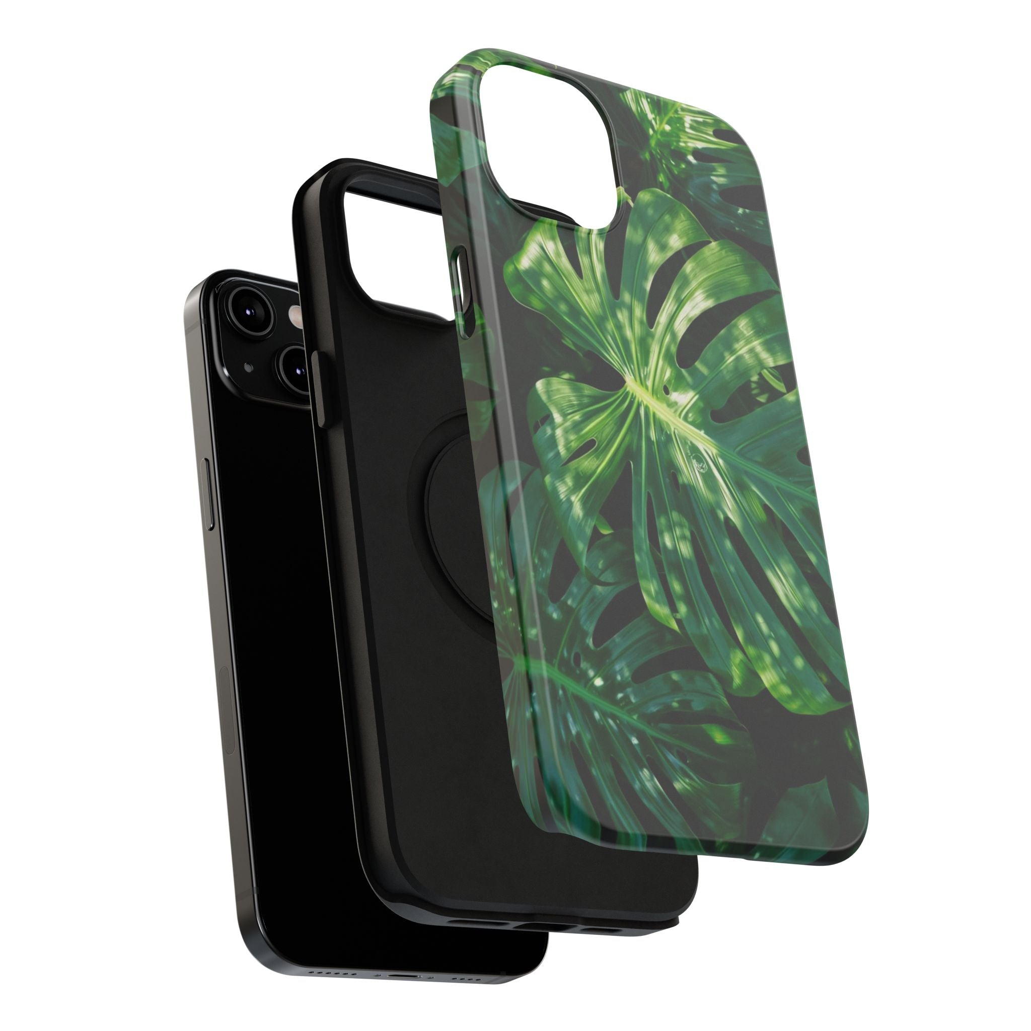 Samsung and iPhone Monstera Leaf Pattern Phone Case | Impact-Resistant Case