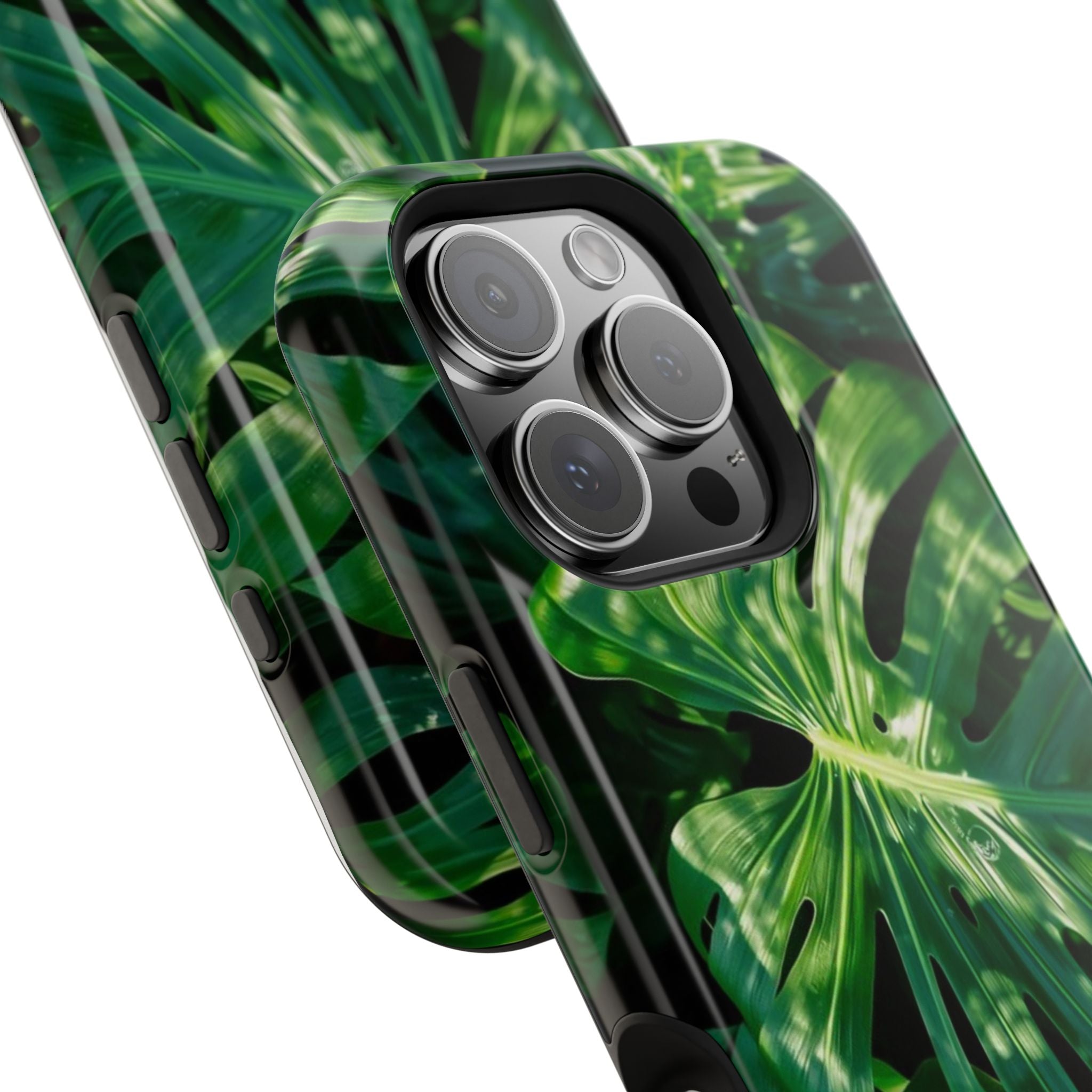 Samsung and iPhone Monstera Leaf Pattern Phone Case Impact-Resistant