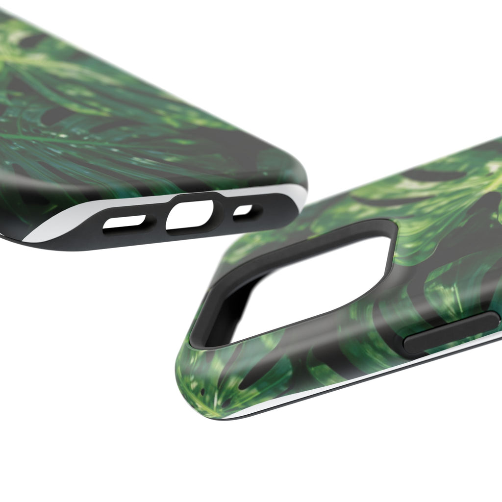 Magnetic iPhone Monstera Leaf Phone Case Impact-Resistant