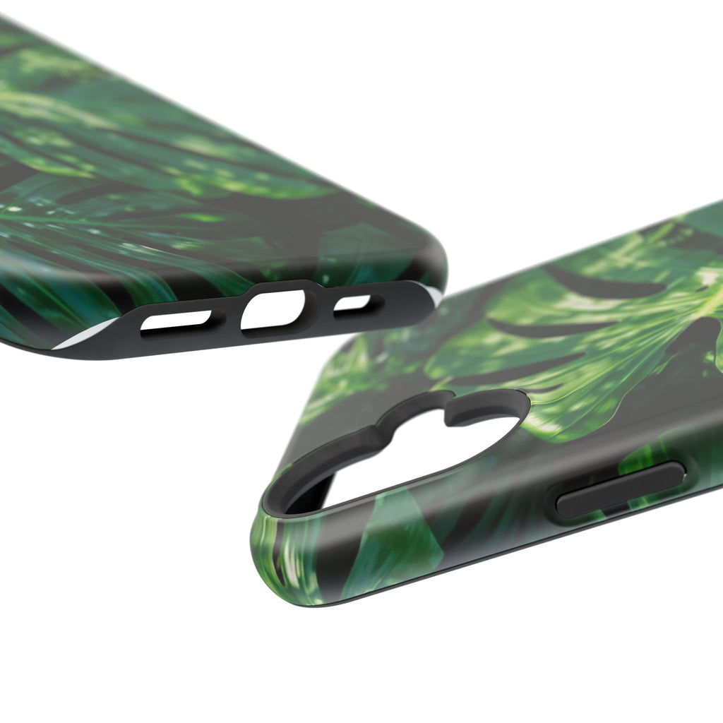 Samsung and iPhone Monstera Leaf Pattern Phone Case Impact-Resistant