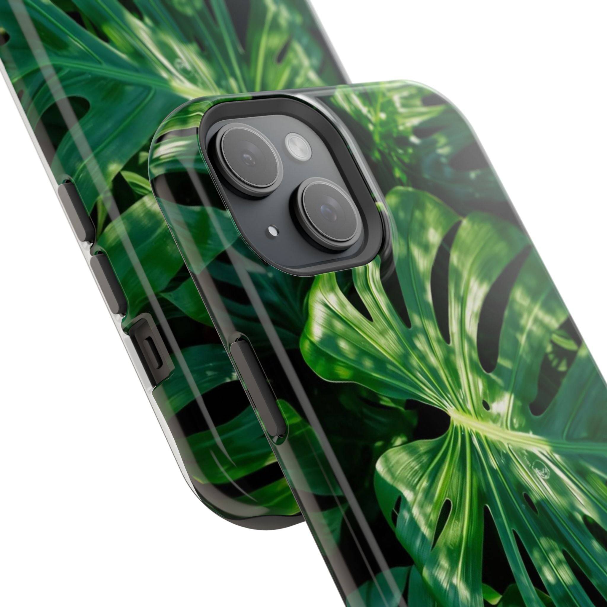 Samsung and iPhone Monstera Leaf Pattern Phone Case | Impact-Resistant Case