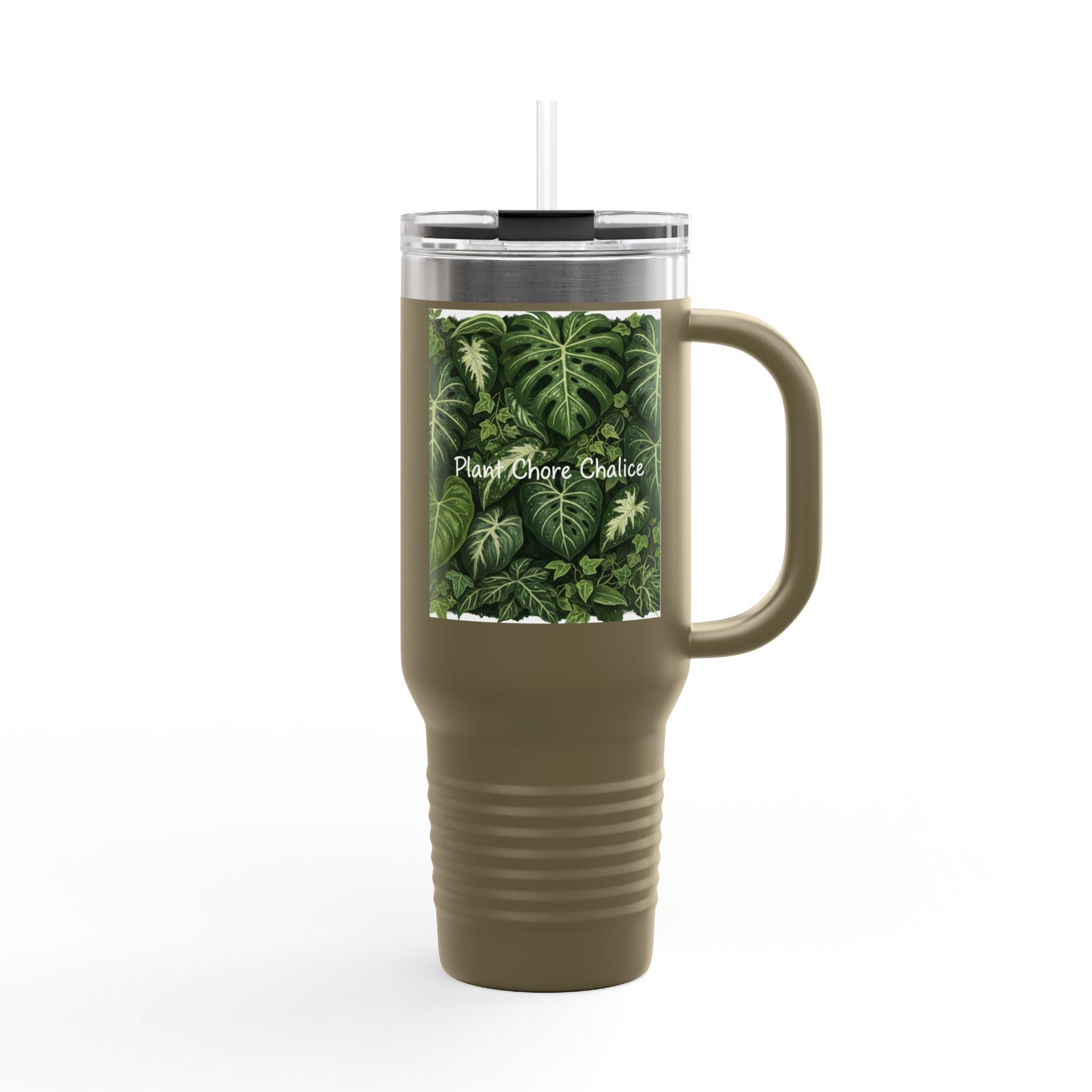 40oz Insulated Travel Mug - "Plant Chore" Design