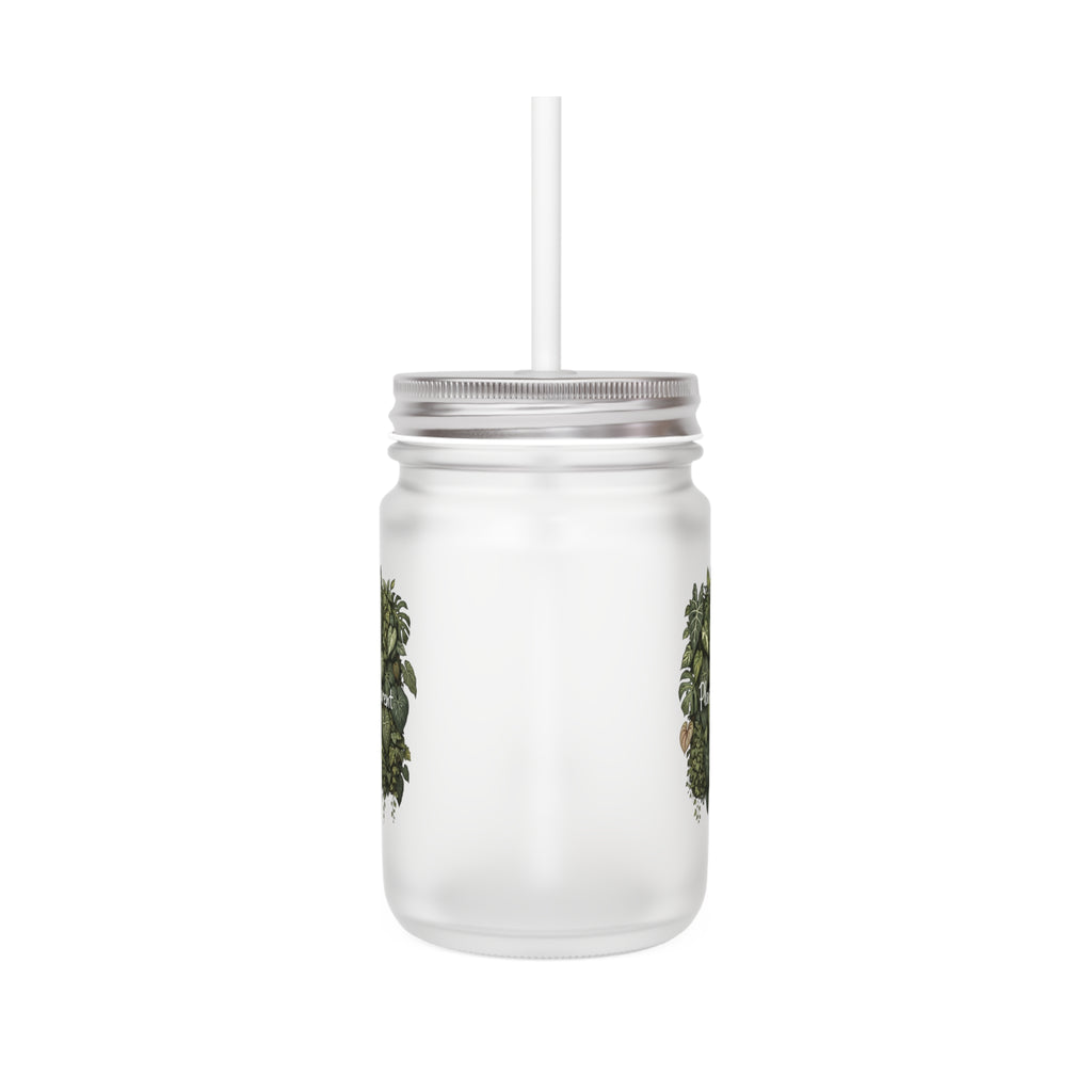 Plant Parent Mason Tumbler - Glass Mason Jar with Straw