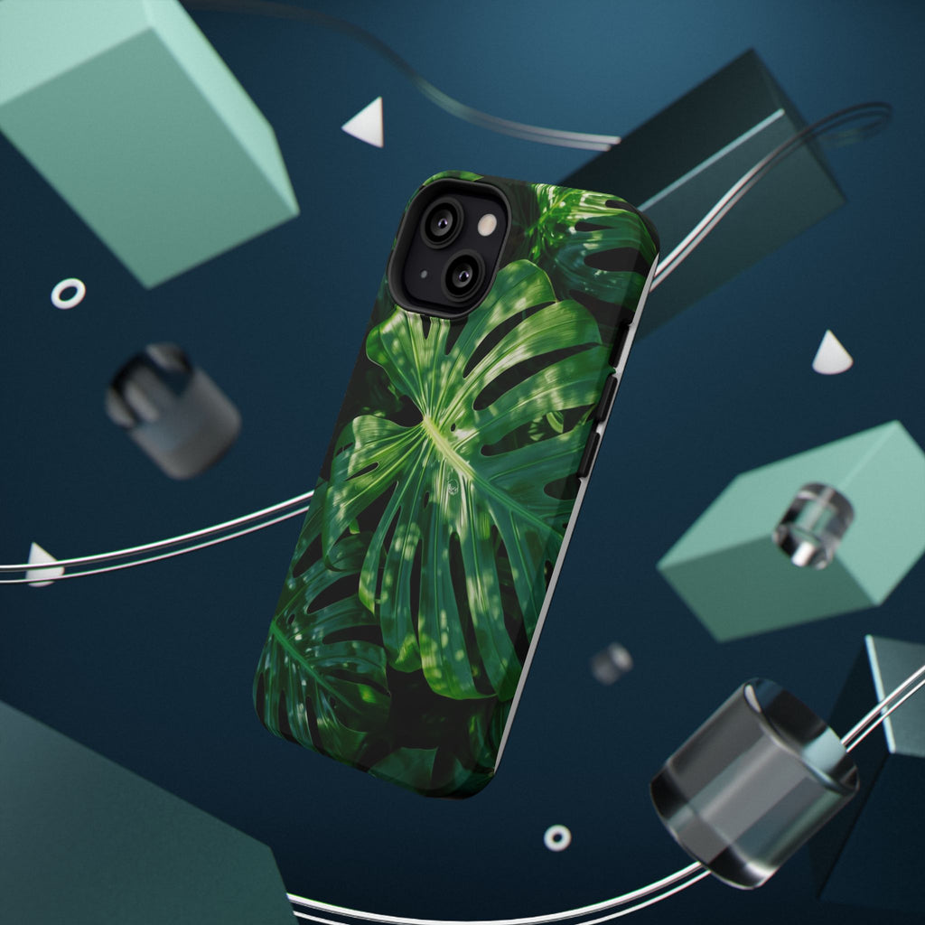 Samsung and iPhone Monstera Leaf Pattern Phone Case | Impact-Resistant Case