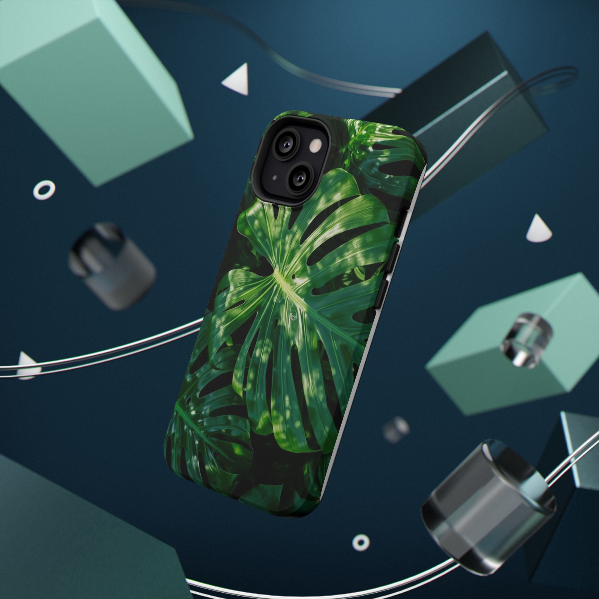 Samsung and iPhone Monstera Leaf Pattern Phone Case | Impact-Resistant Case
