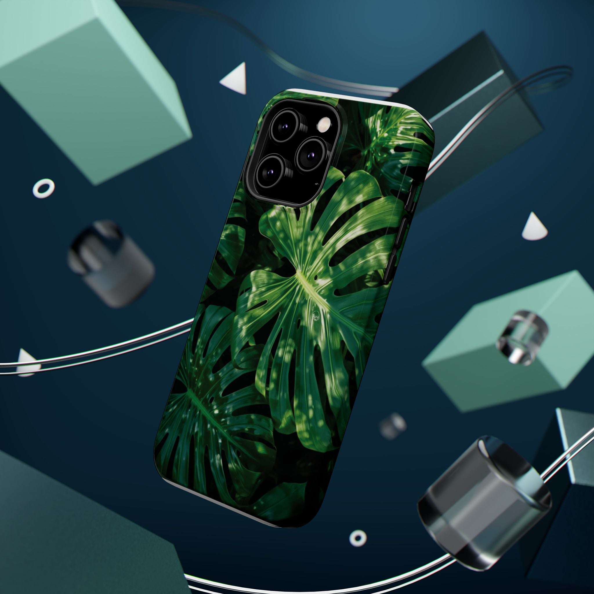 Magnetic iPhone Monstera Leaf Phone Case | Tropical Botanical Magnetic Impact-Resistant Case