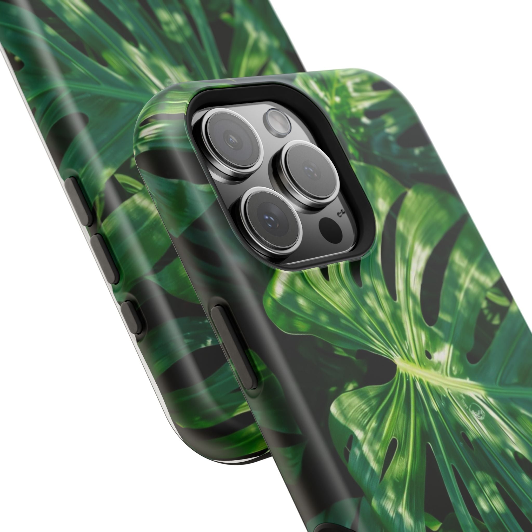 Samsung and iPhone Monstera Leaf Pattern Phone Case Impact-Resistant