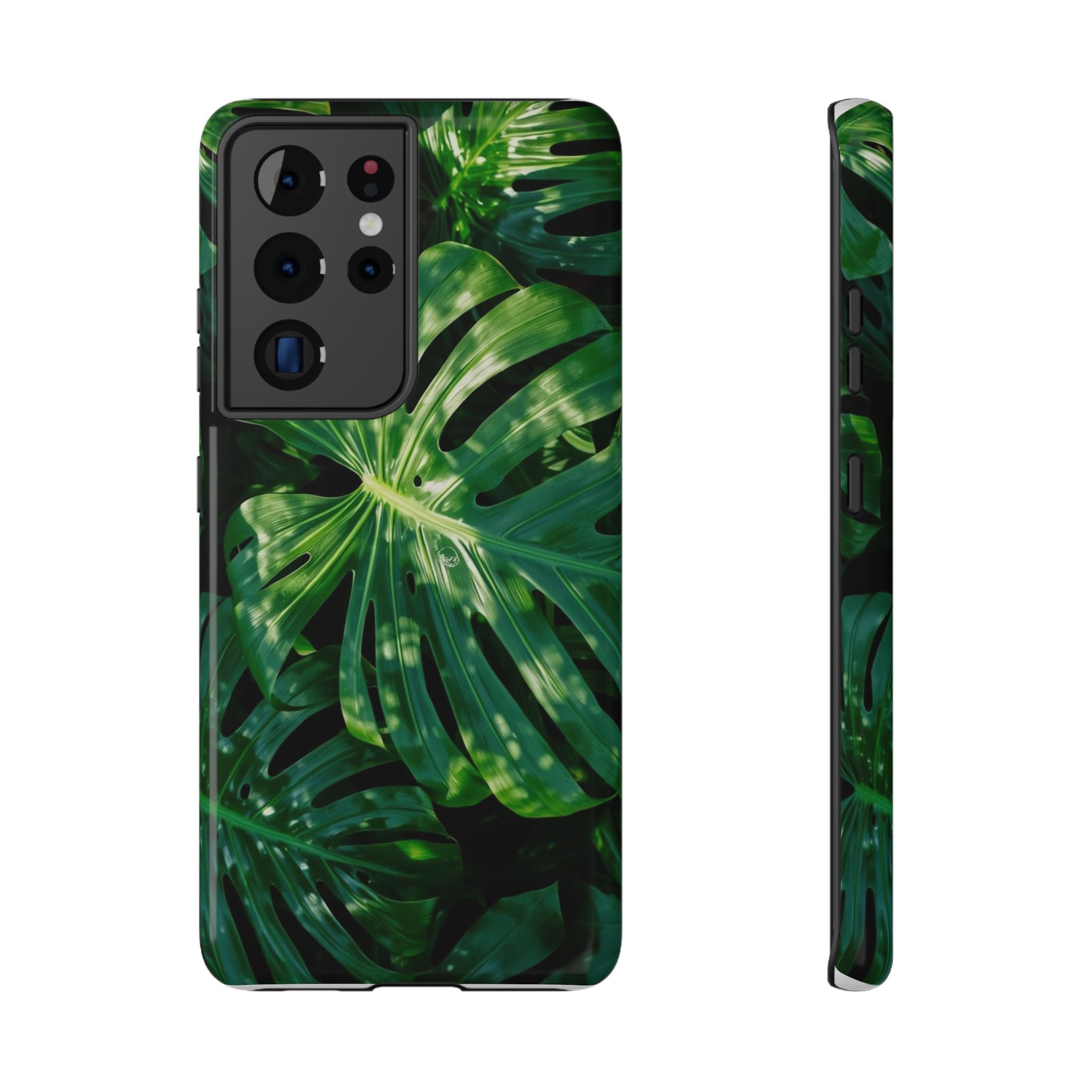 Samsung and iPhone Monstera Leaf Pattern Phone Case Impact-Resistant