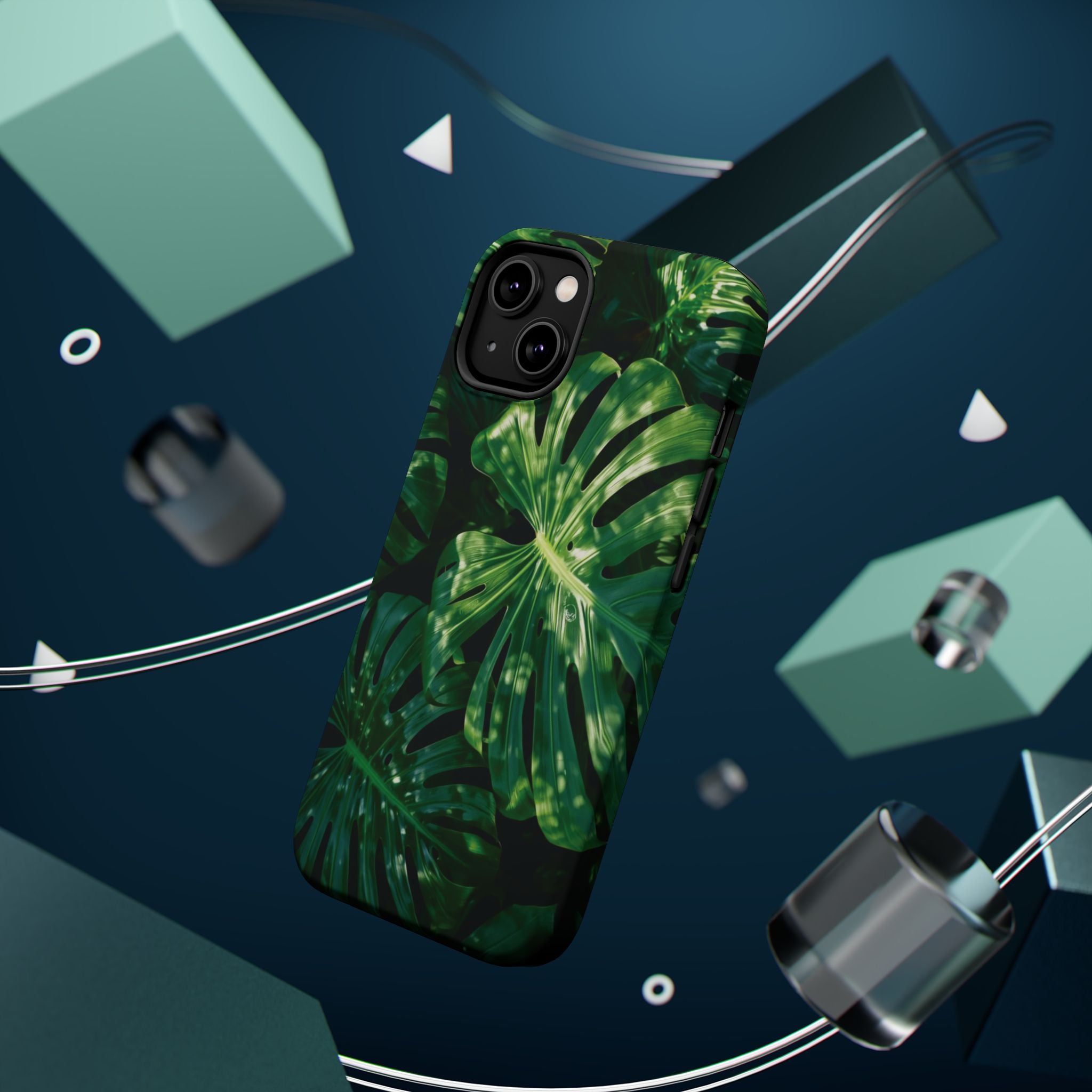 Magnetic iPhone Monstera Leaf Phone Case | Tropical Botanical Magnetic Impact-Resistant Case