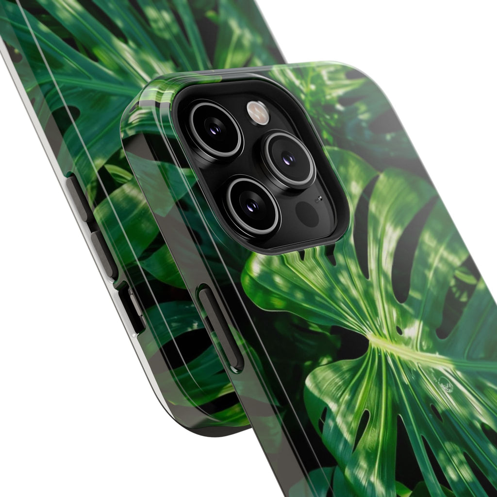 Samsung and iPhone Monstera Leaf Pattern Phone Case Impact-Resistant