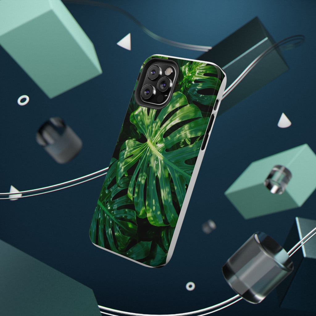 Samsung and iPhone Monstera Leaf Pattern Phone Case | Impact-Resistant Case
