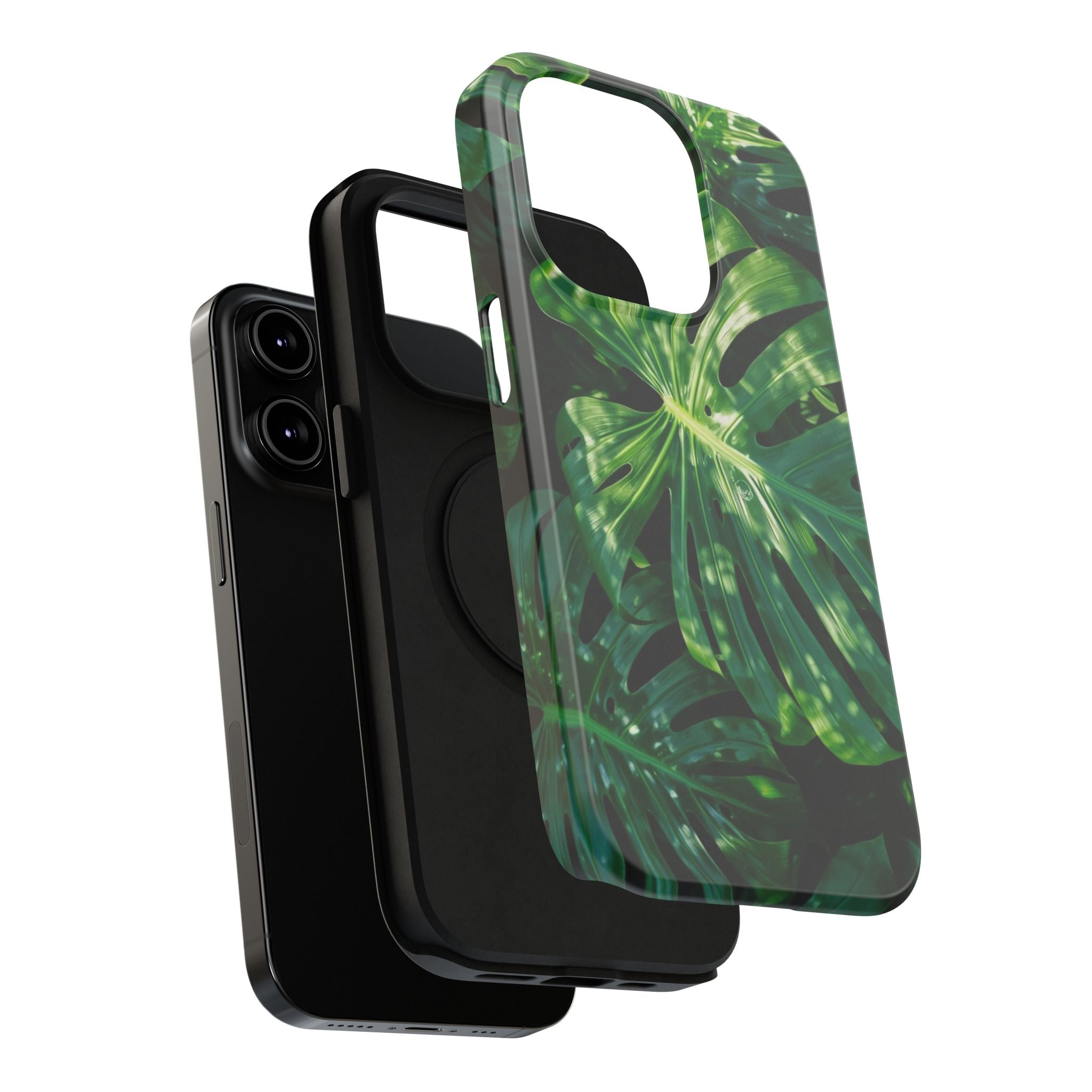 Samsung and iPhone Monstera Leaf Pattern Phone Case | Impact-Resistant Case