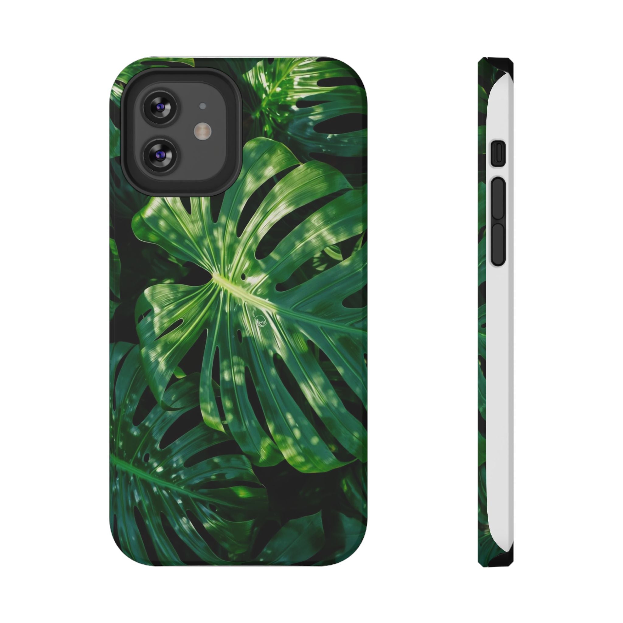 Samsung and iPhone Monstera Leaf Pattern Phone Case Impact-Resistant