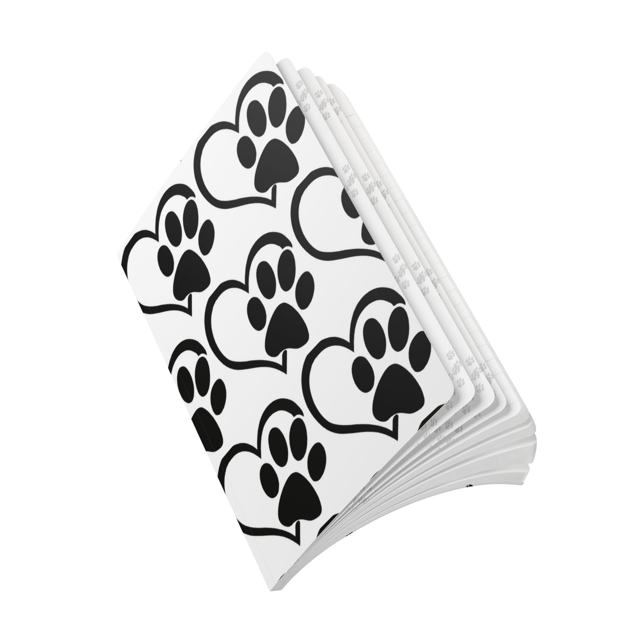 Paw Print Heart Pattern Softcover Journal