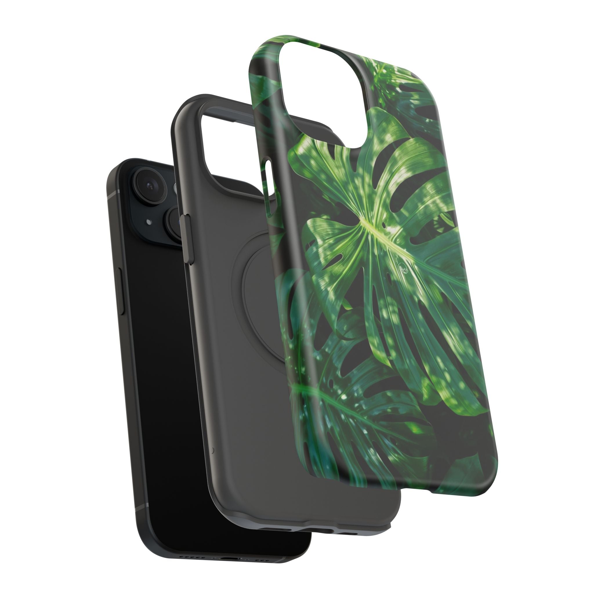 Samsung and iPhone Monstera Leaf Pattern Phone Case | Impact-Resistant Case