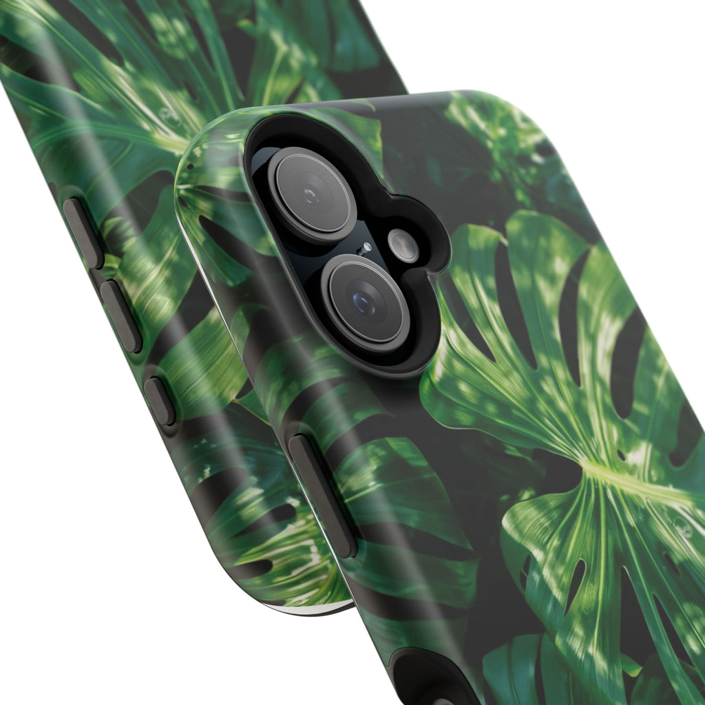 Magnetic iPhone Monstera Leaf Phone Case Impact-Resistant
