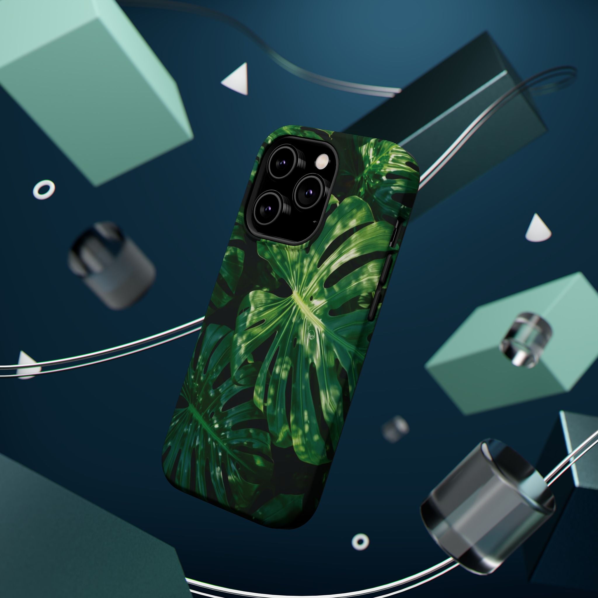 Magnetic iPhone Monstera Leaf Phone Case Impact-Resistant
