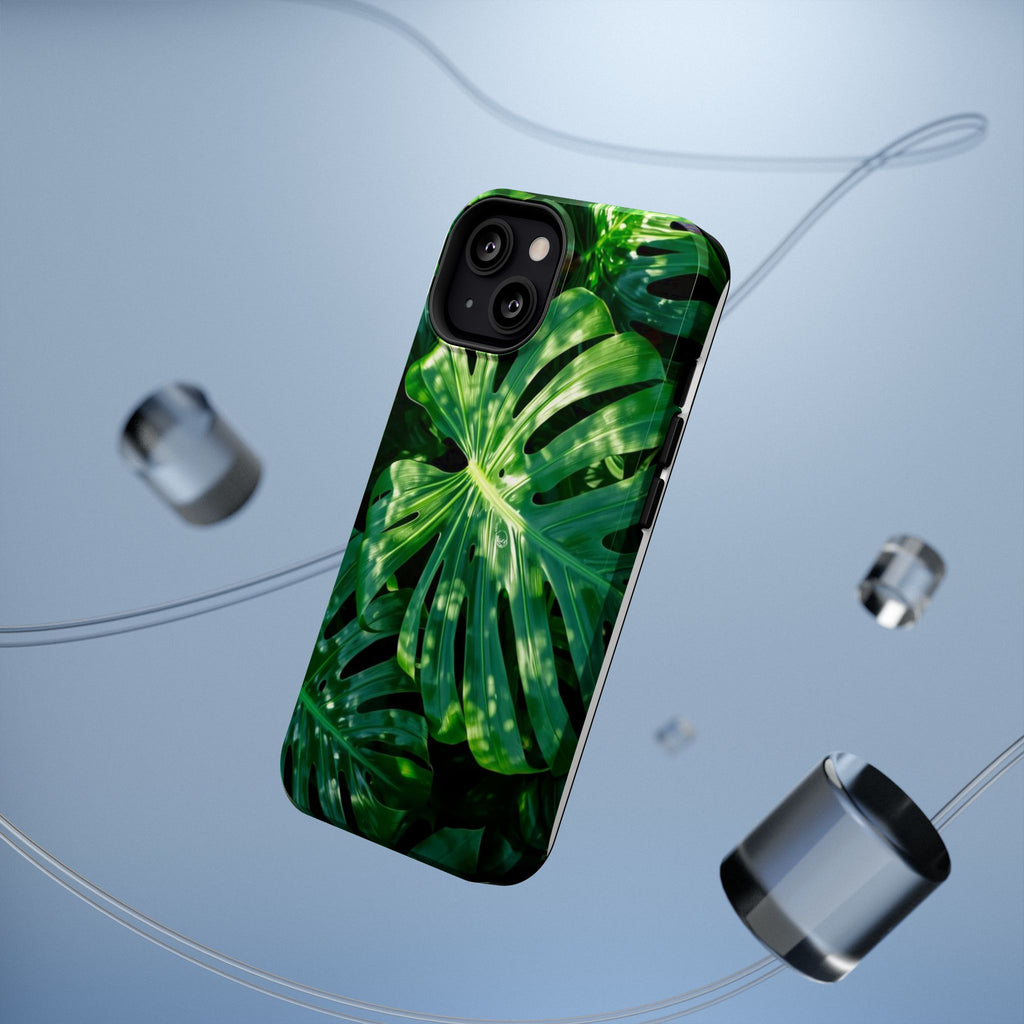 Samsung and iPhone Monstera Leaf Pattern Phone Case | Impact-Resistant Case