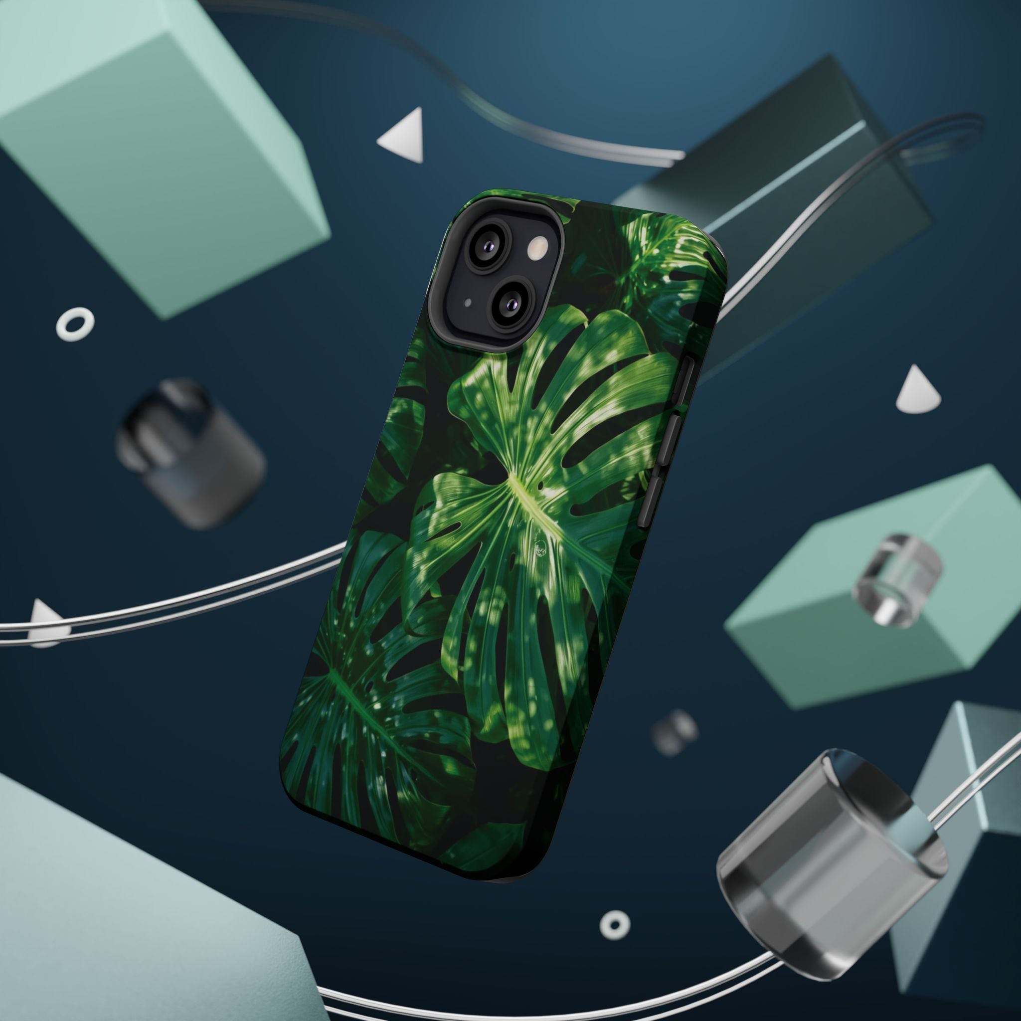 Magnetic iPhone Monstera Leaf Phone Case Impact-Resistant