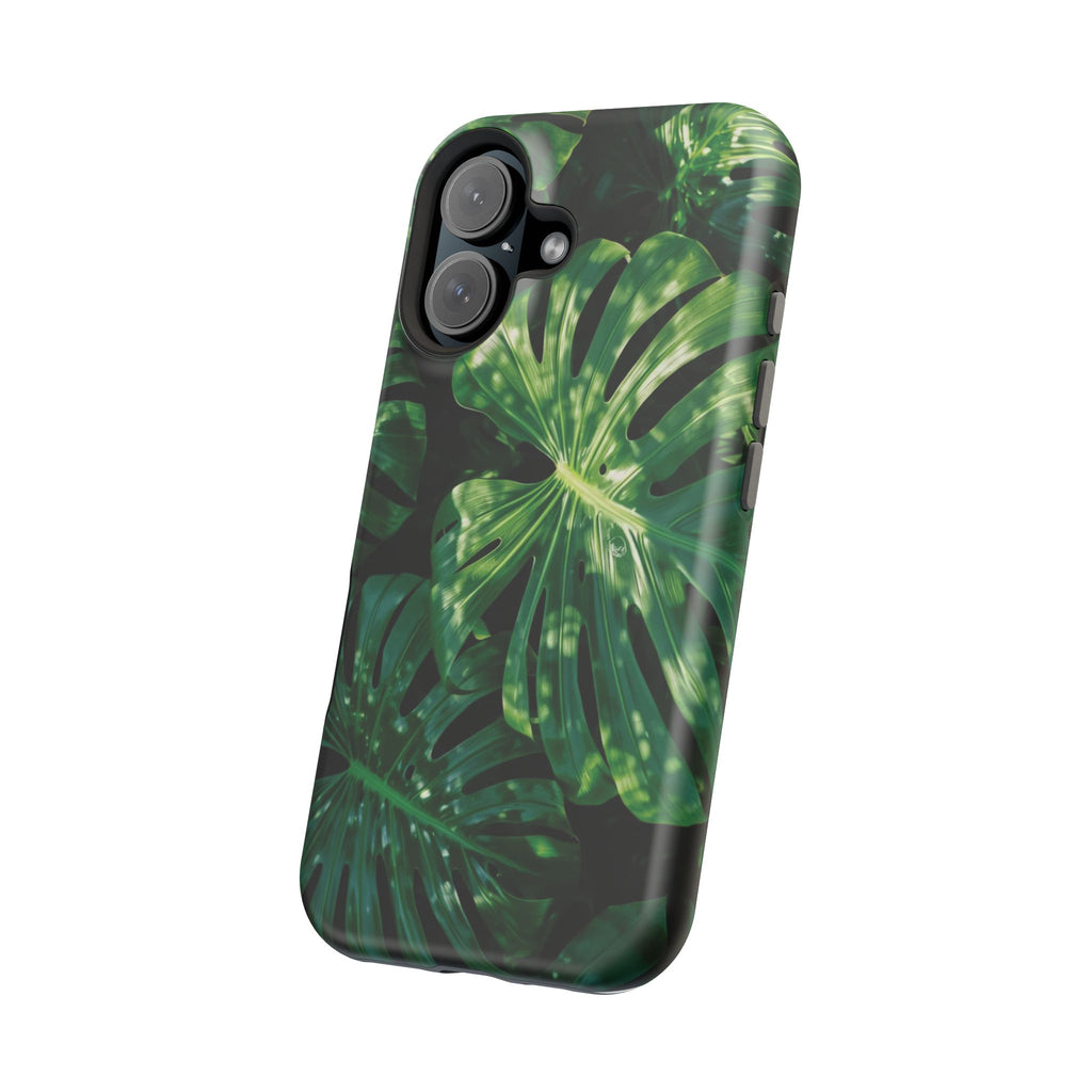 Magnetic iPhone Monstera Leaf Phone Case | Tropical Botanical Magnetic Impact-Resistant Case
