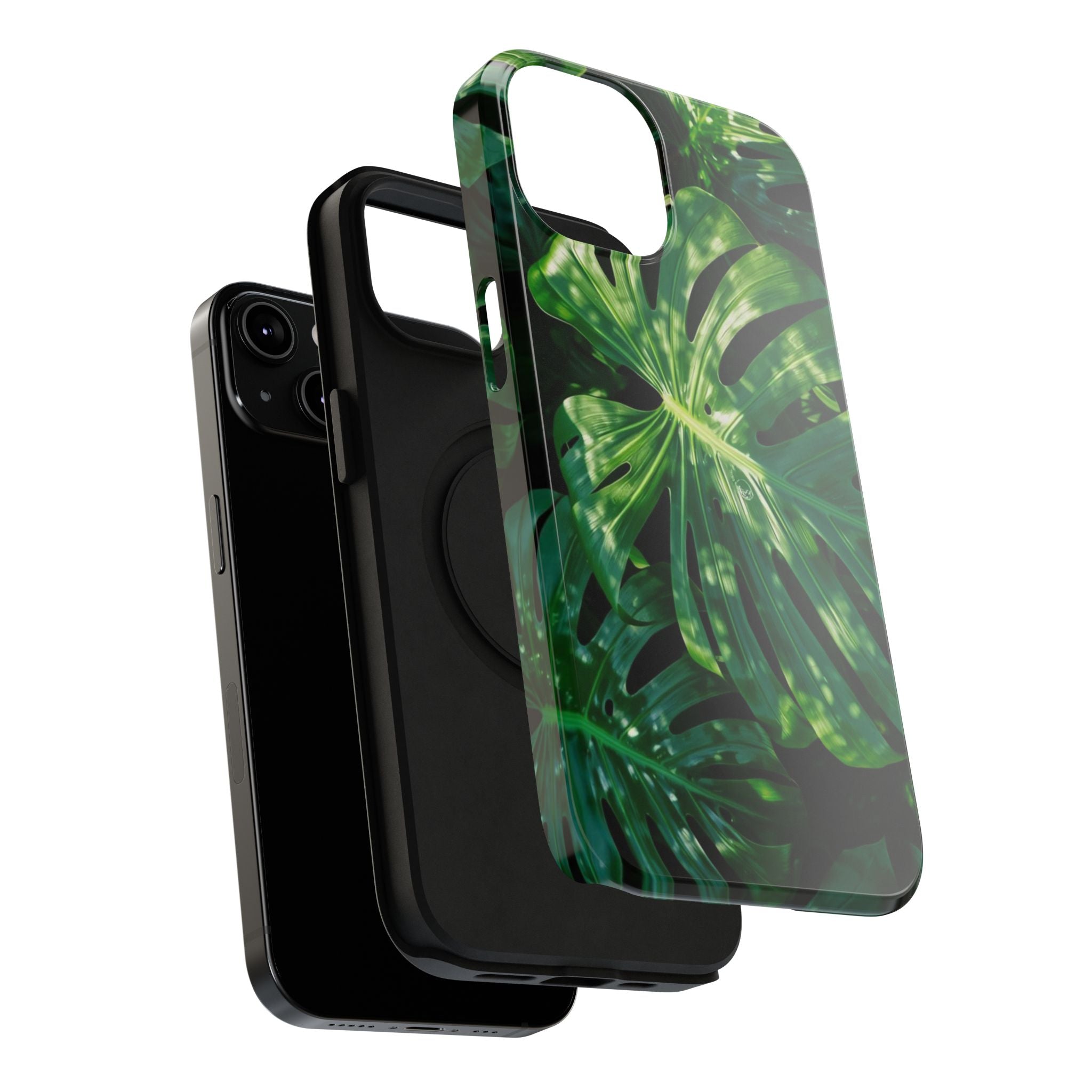 Samsung and iPhone Monstera Leaf Pattern Phone Case | Impact-Resistant Case
