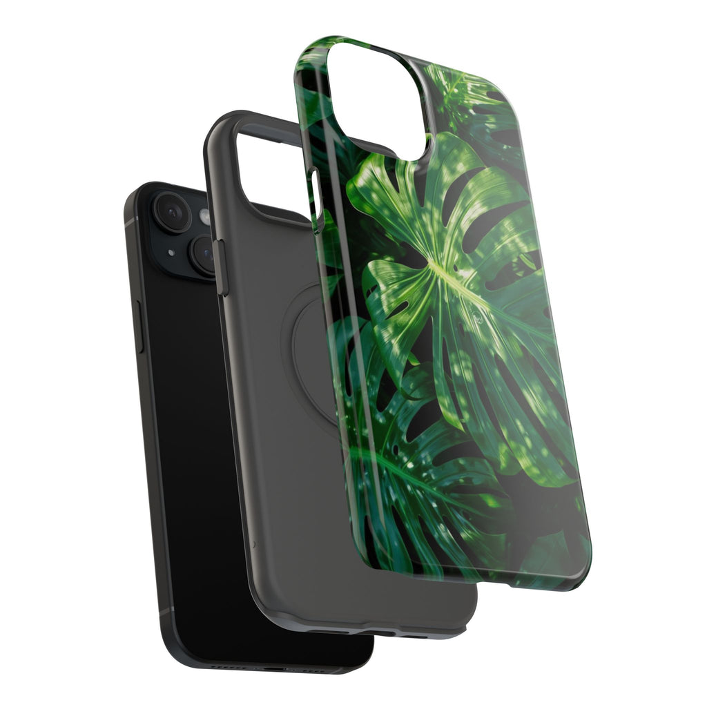Samsung and iPhone Monstera Leaf Pattern Phone Case Impact-Resistant