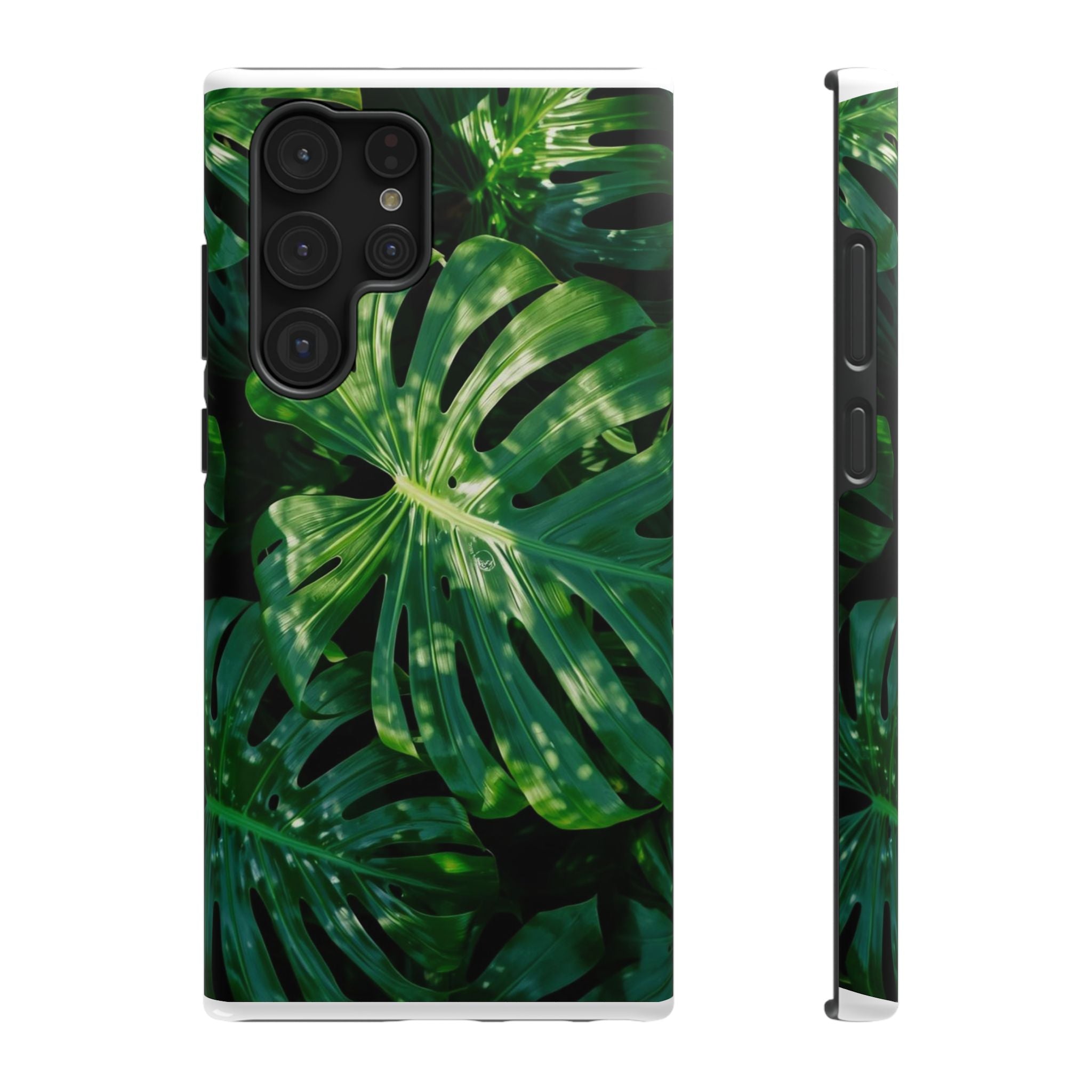 Samsung and iPhone Monstera Leaf Pattern Phone Case Impact-Resistant