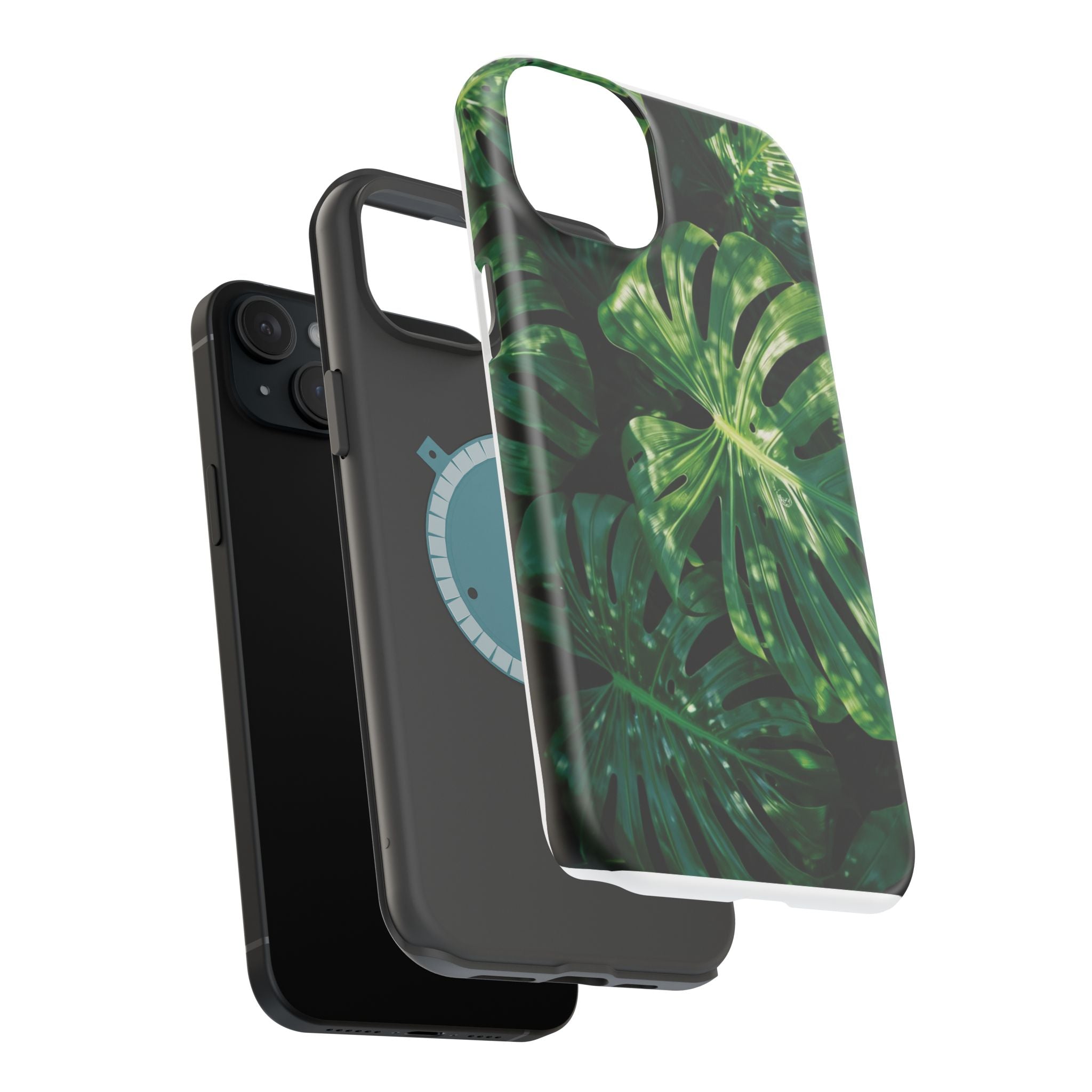 Magnetic iPhone Monstera Leaf Phone Case | Tropical Botanical Magnetic Impact-Resistant Case