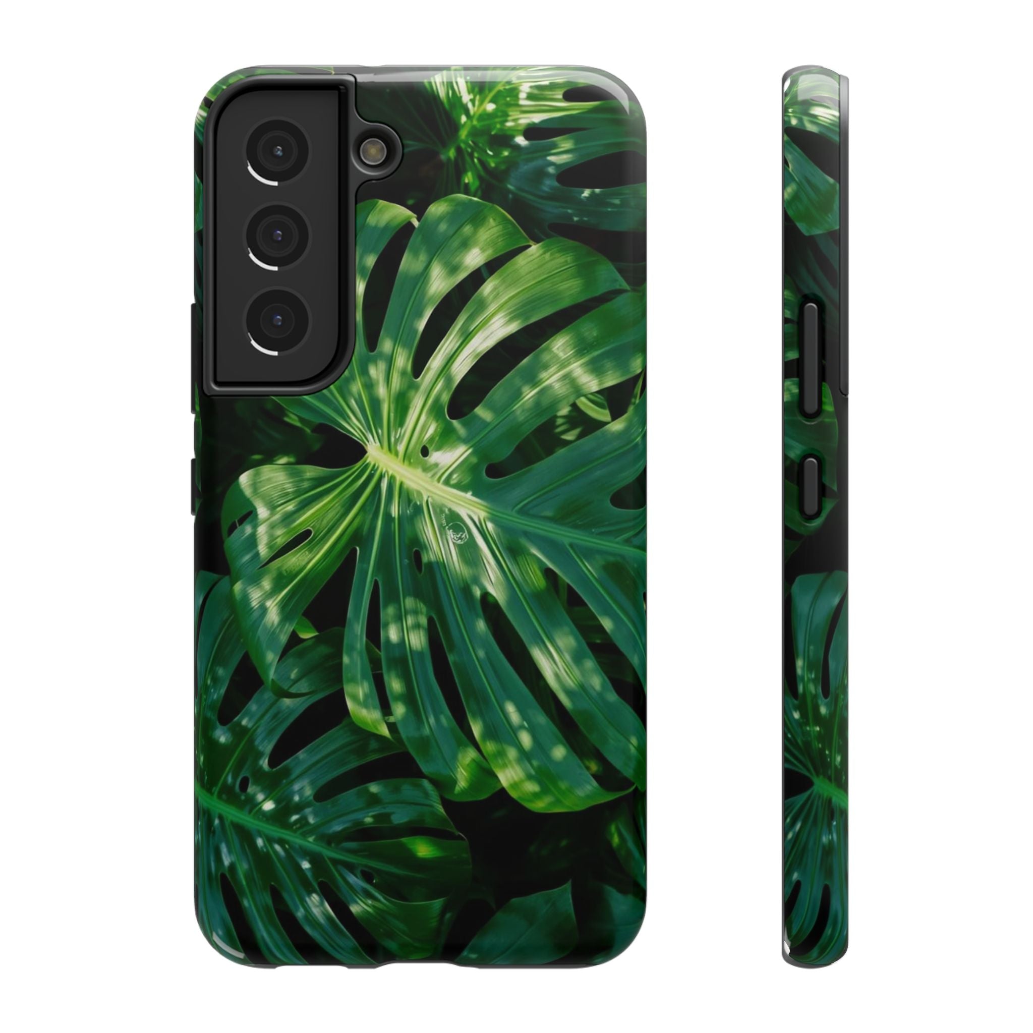 Samsung and iPhone Monstera Leaf Pattern Phone Case Impact-Resistant