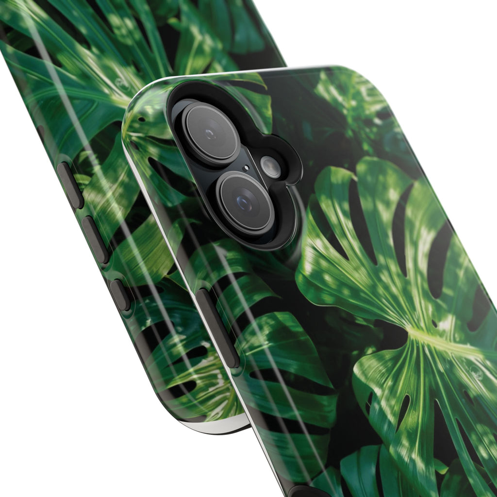 Magnetic iPhone Monstera Leaf Phone Case | Tropical Botanical Magnetic Impact-Resistant Case
