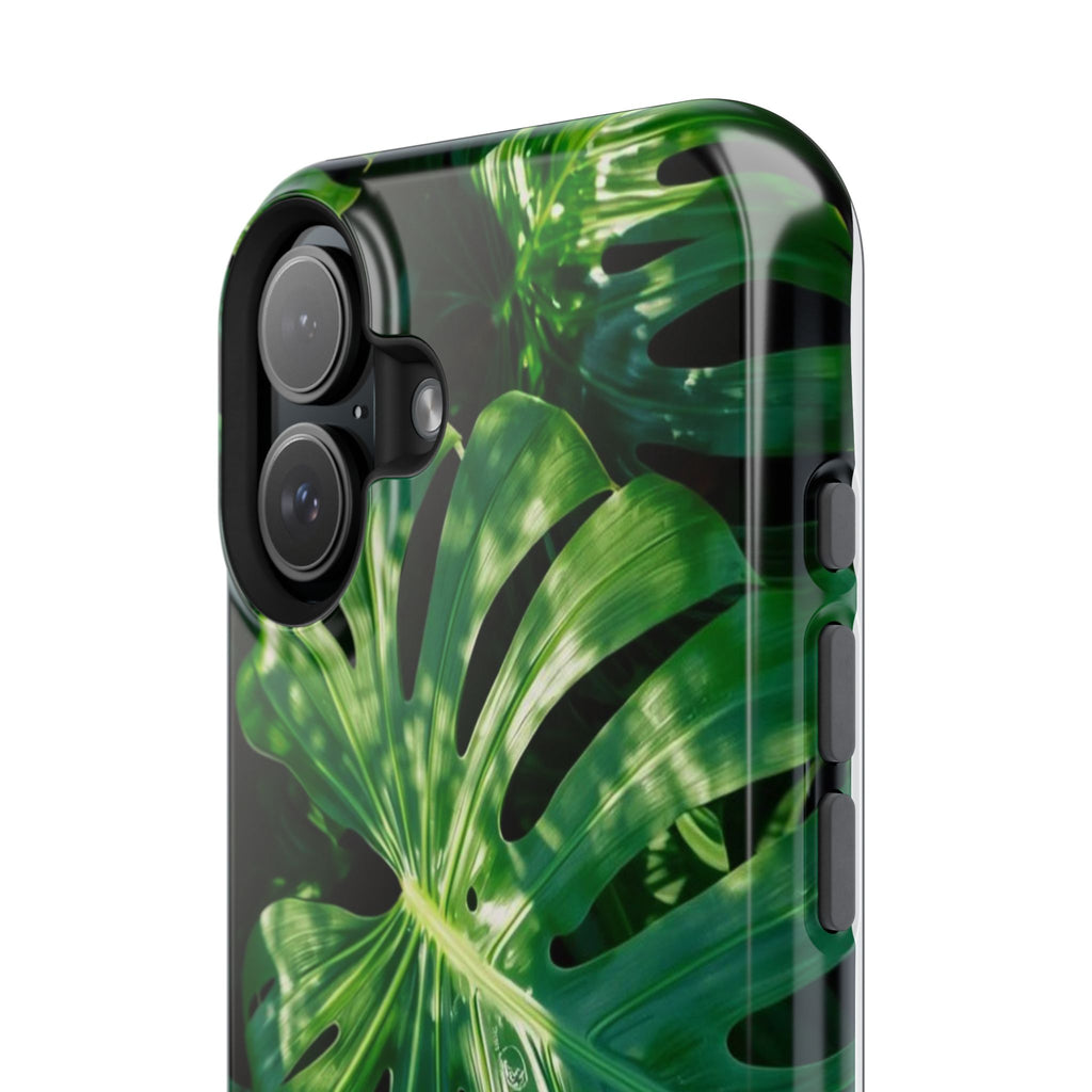 Samsung and iPhone Monstera Leaf Pattern Phone Case Impact-Resistant