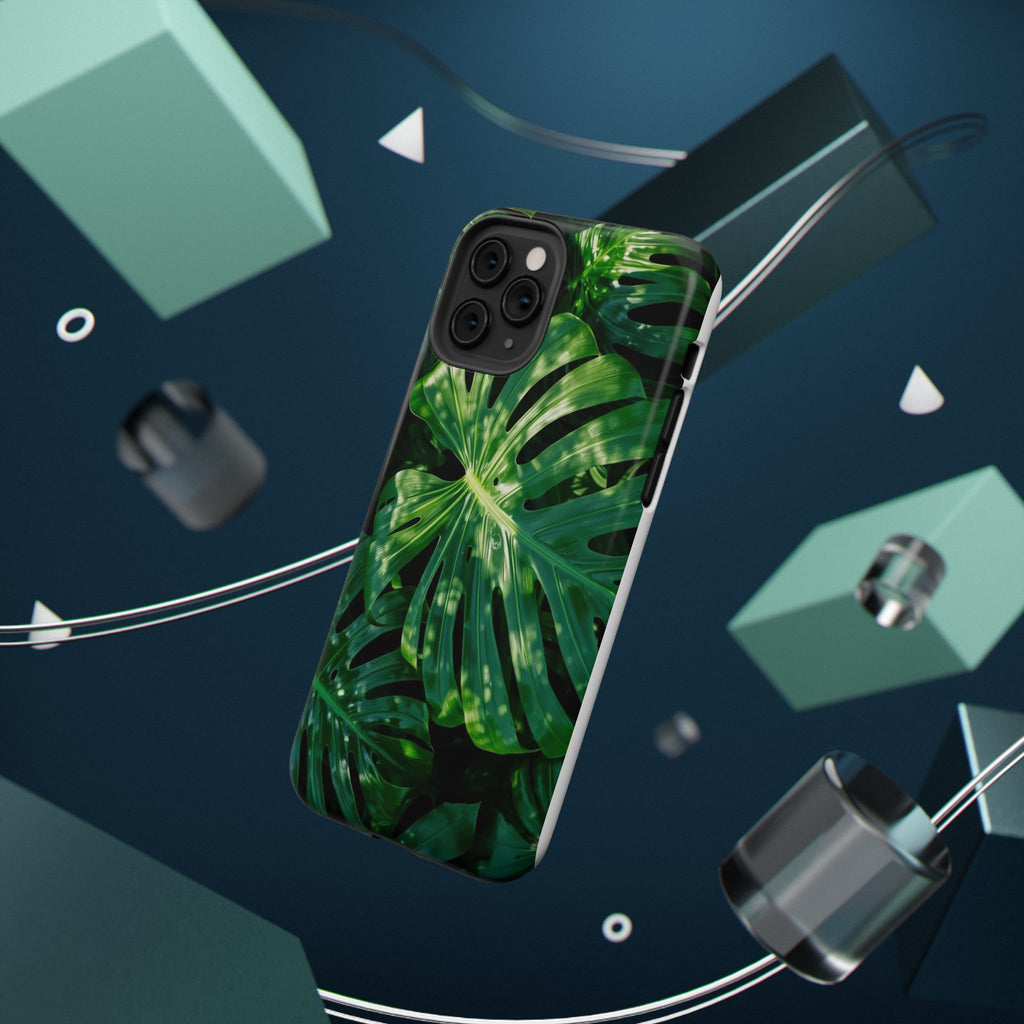 Samsung and iPhone Monstera Leaf Pattern Phone Case Impact-Resistant
