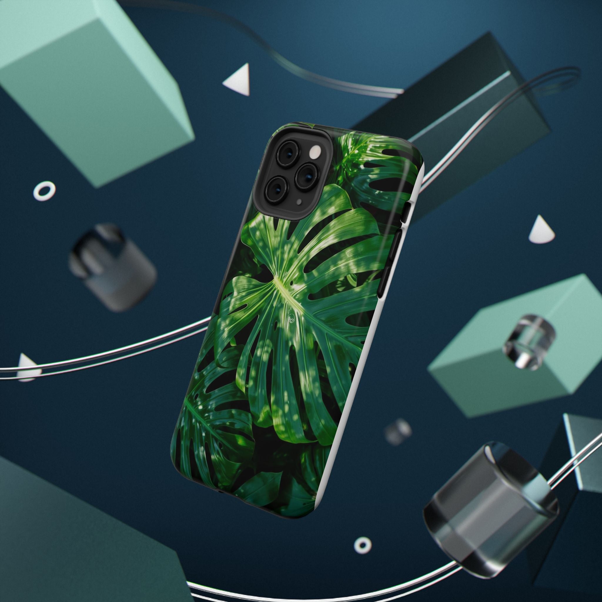 Samsung and iPhone Monstera Leaf Pattern Phone Case Impact-Resistant