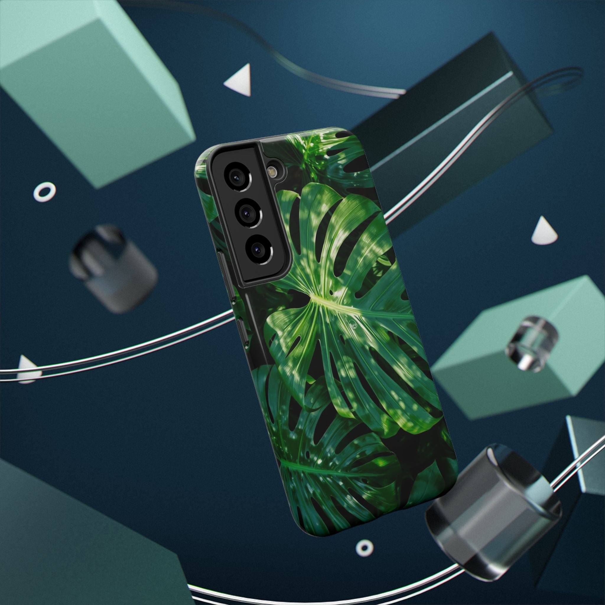 Samsung and iPhone Monstera Leaf Pattern Phone Case Impact-Resistant