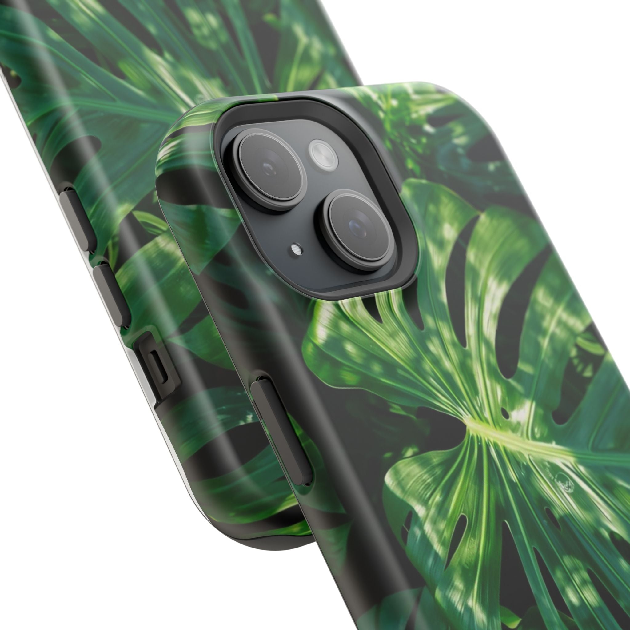 Samsung and iPhone Monstera Leaf Pattern Phone Case | Impact-Resistant Case