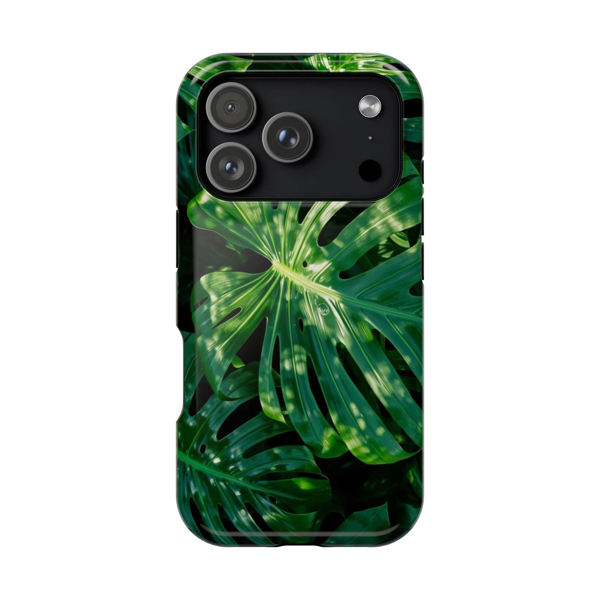 Samsung and iPhone Monstera Leaf Pattern Phone Case Impact-Resistant