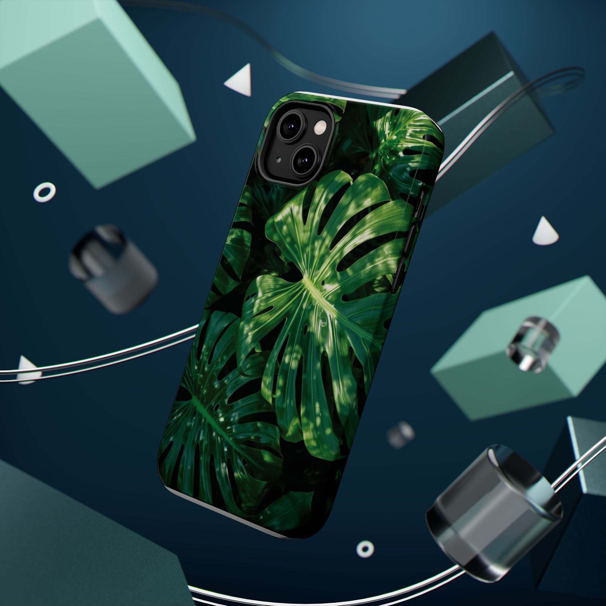 Magnetic iPhone Monstera Leaf Phone Case | Tropical Botanical Magnetic Impact-Resistant Case
