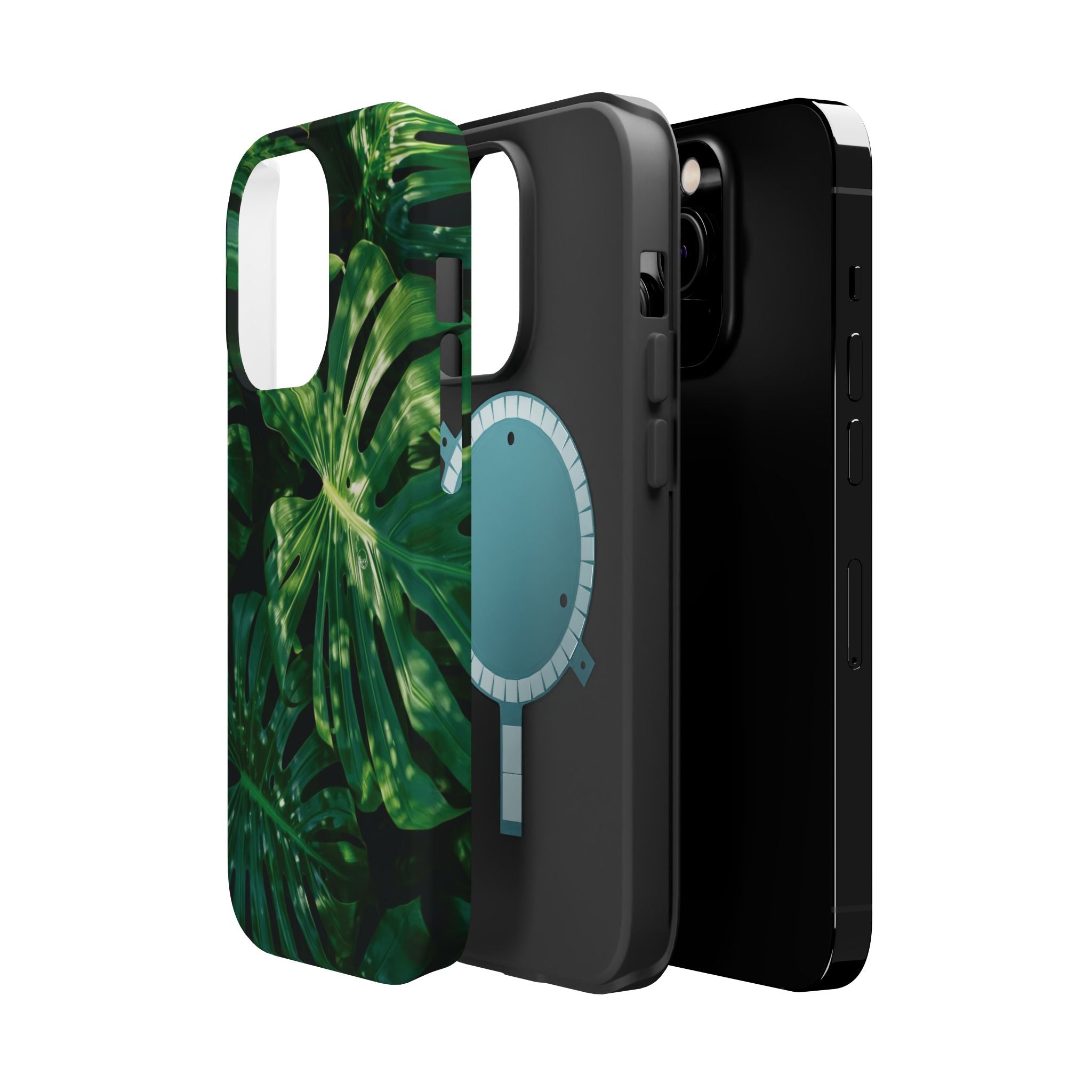 Magnetic iPhone Monstera Leaf Phone Case Impact-Resistant