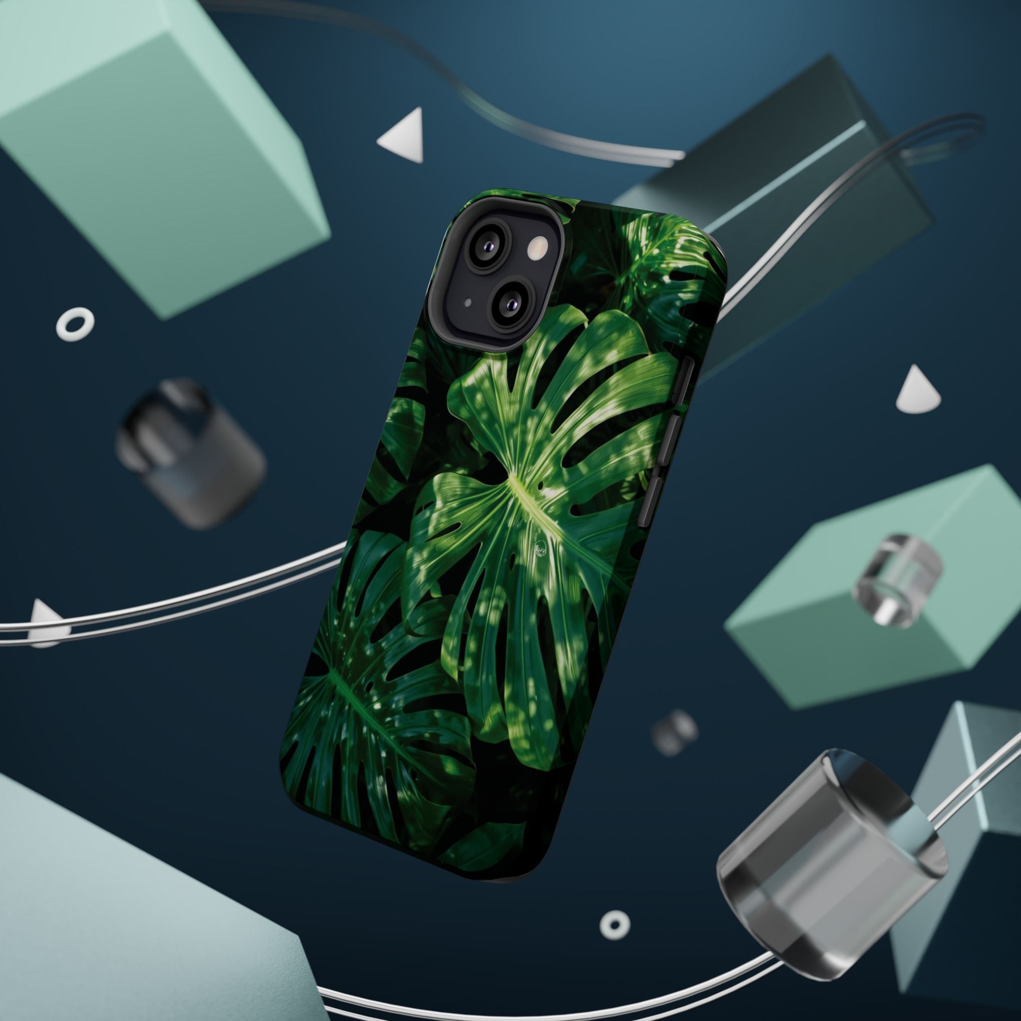 Magnetic iPhone Monstera Leaf Phone Case | Tropical Botanical Magnetic Impact-Resistant Case