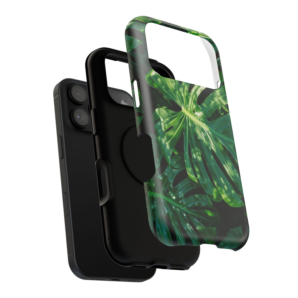 Samsung and iPhone Monstera Leaf Pattern Phone Case Impact-Resistant